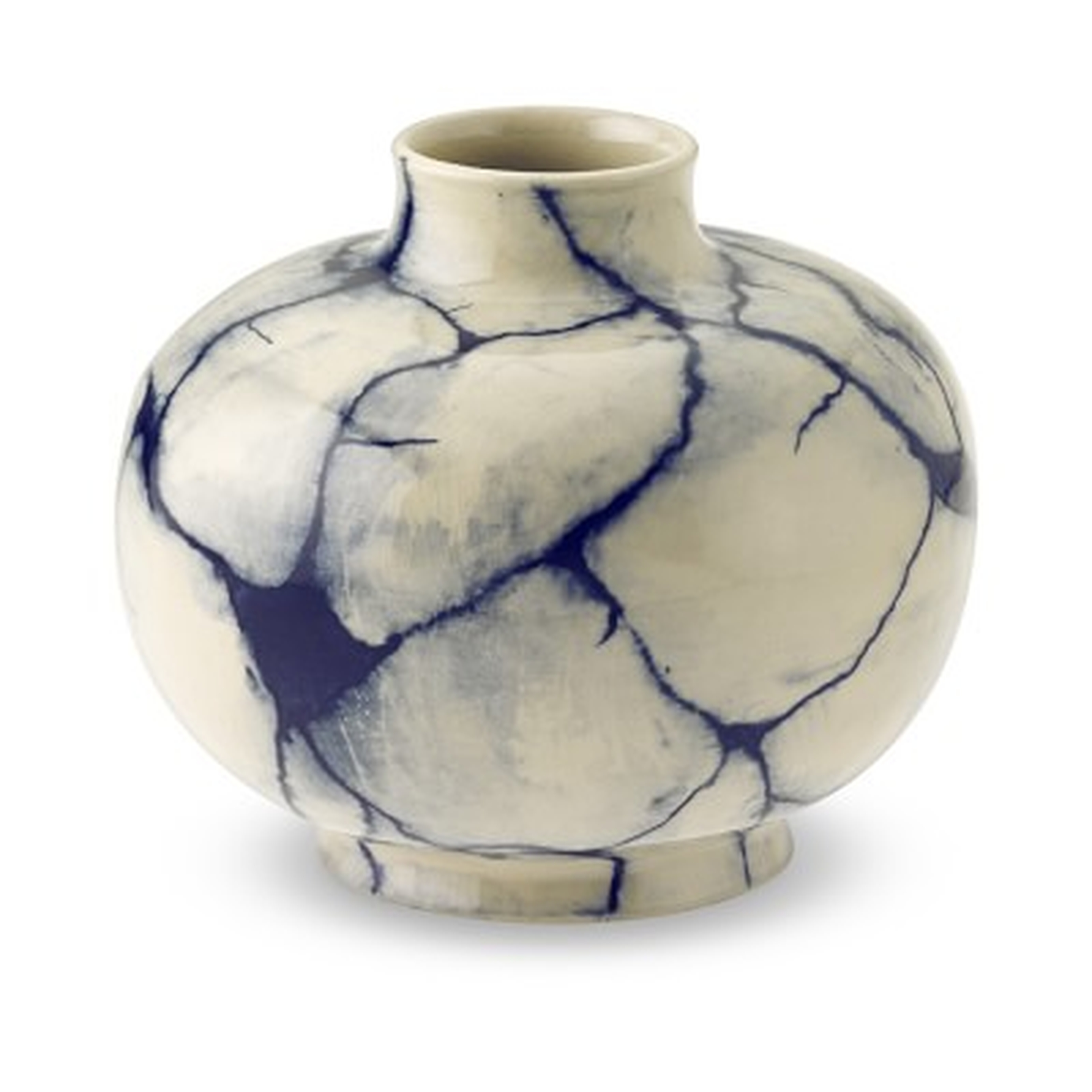 Marbleized Ceramic Vessel, Small, Navy - Williams Sonoma