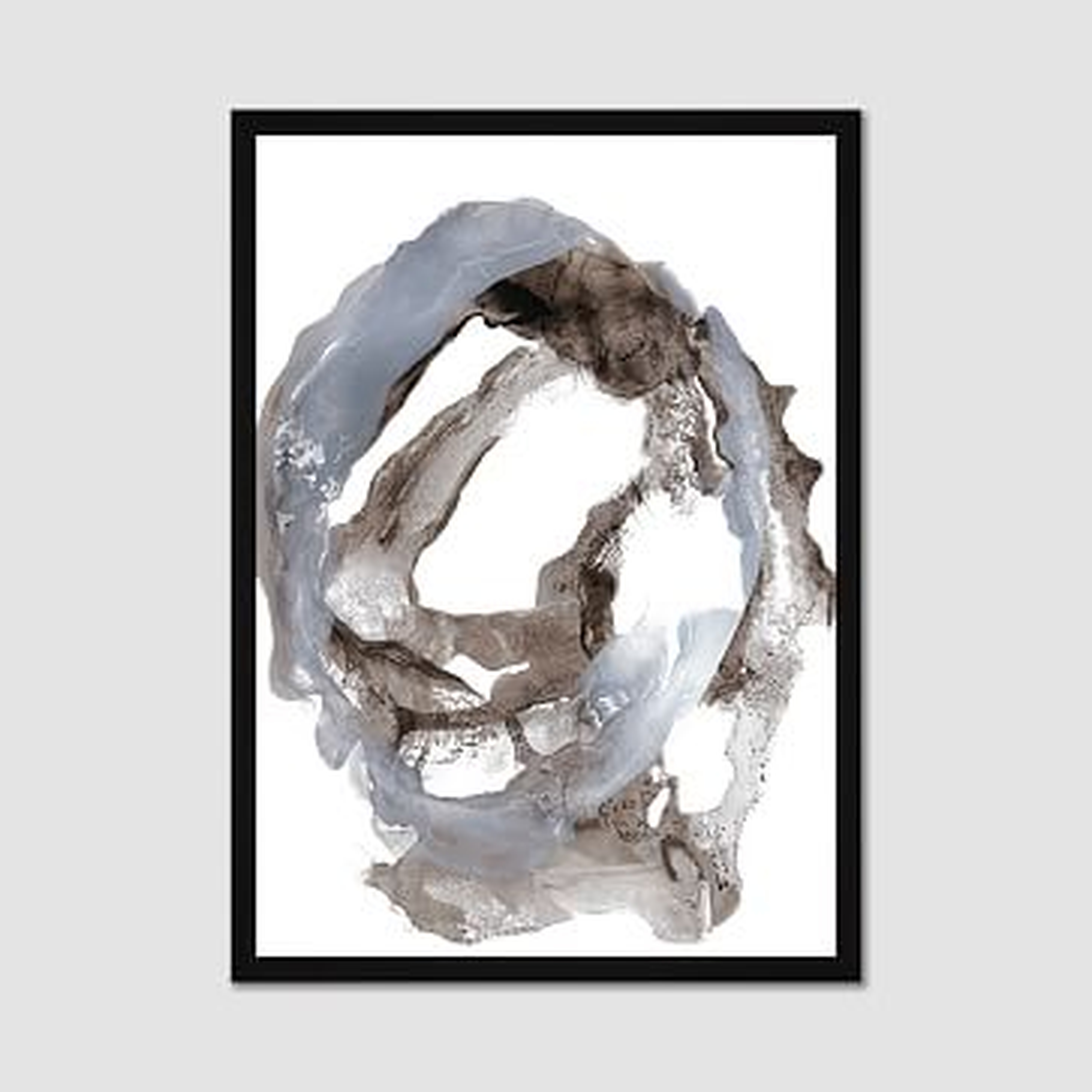 Framed Print, Gray Paintstroke, II, 20"x28" - West Elm
