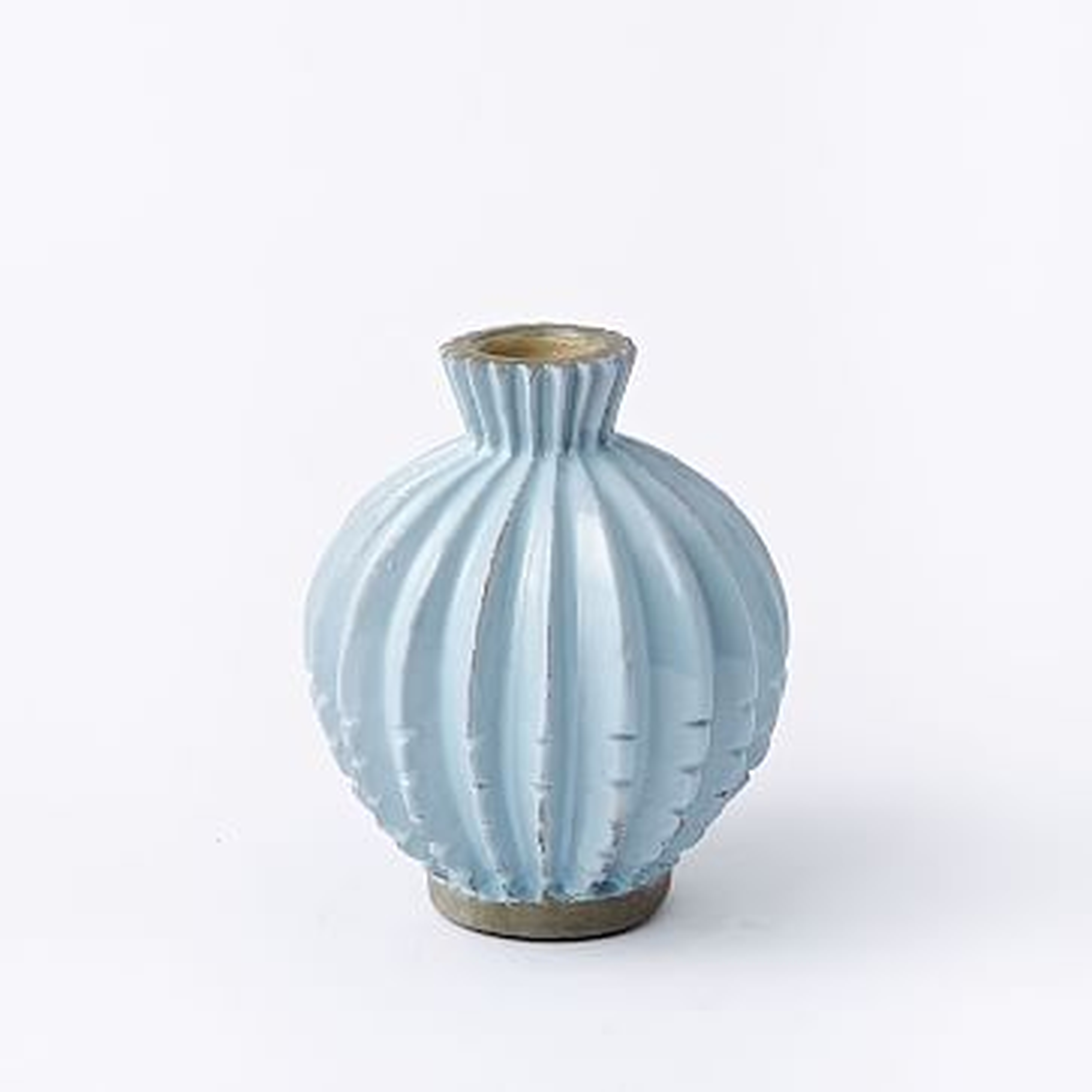 Rustic Pure Vase, Bud (5.5"), Light BLue - West Elm