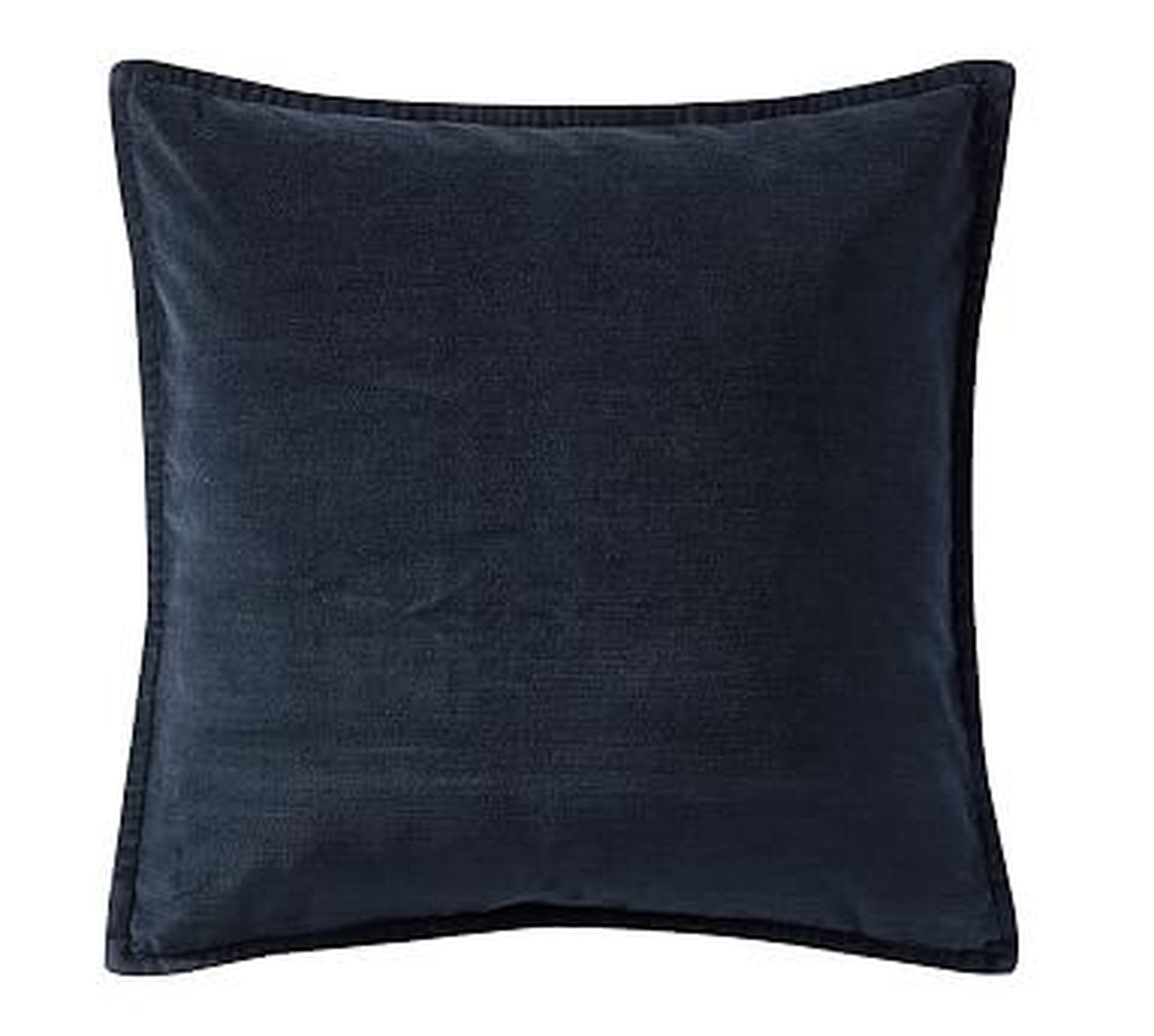 Washed Velvet Pillow Cover, 20", Midnight Blue - Pottery Barn