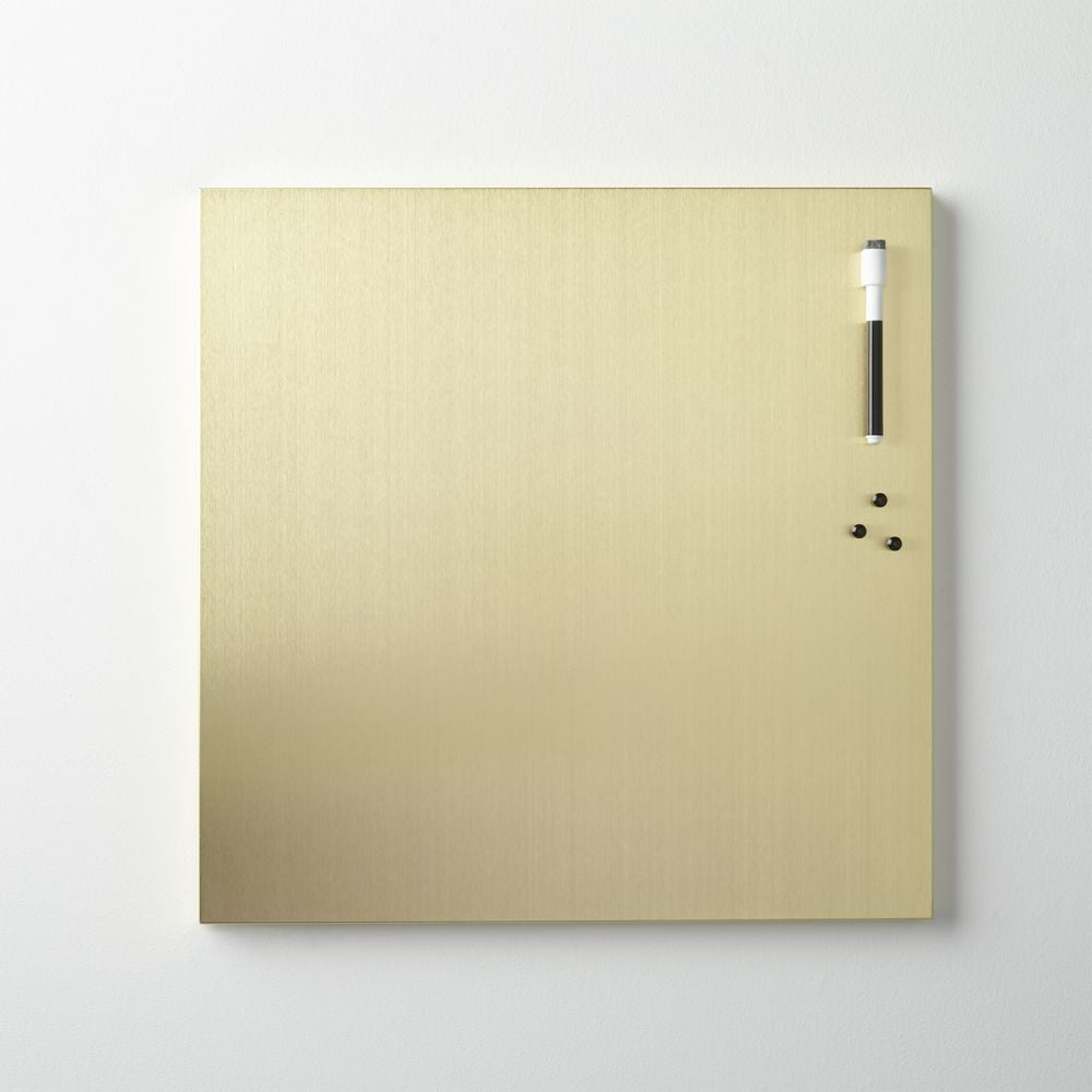 brushed gold magnetic-dry erase board - CB2