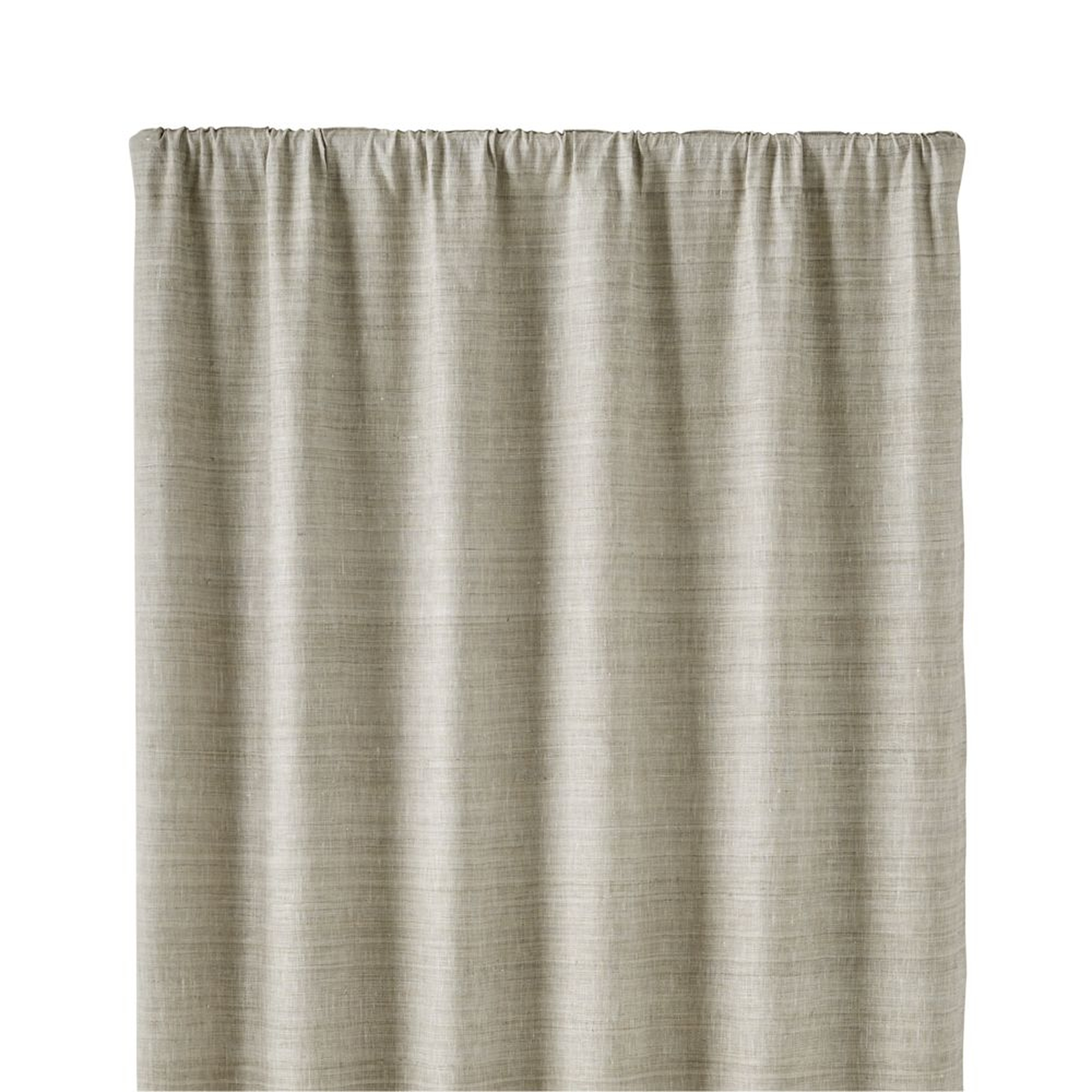 Silvana Grey Silk 48"x96" Curtain Panel - Crate and Barrel