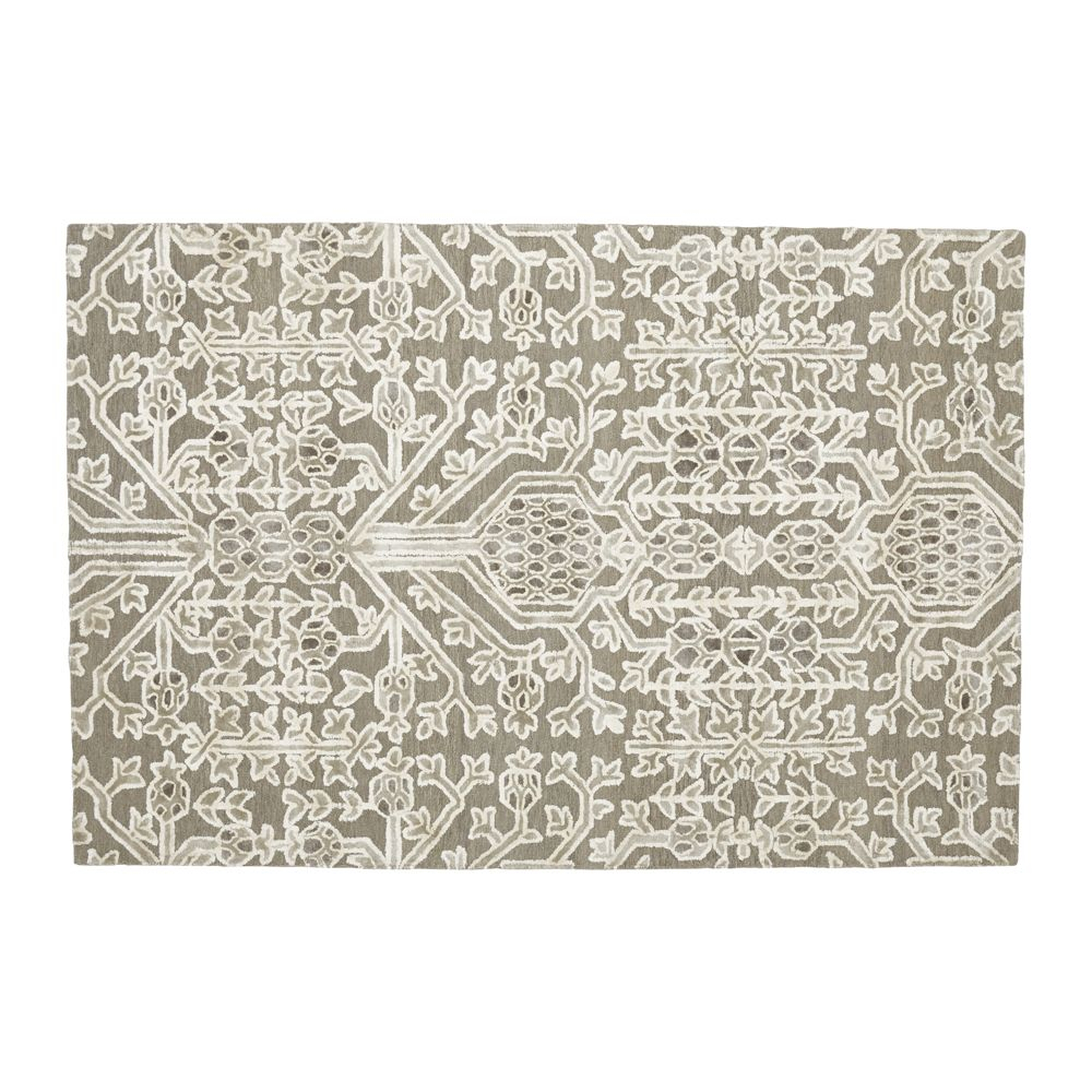Florian Grey Wool-Blend 6'x9' Rug - Crate and Barrel - Crate and Barrel