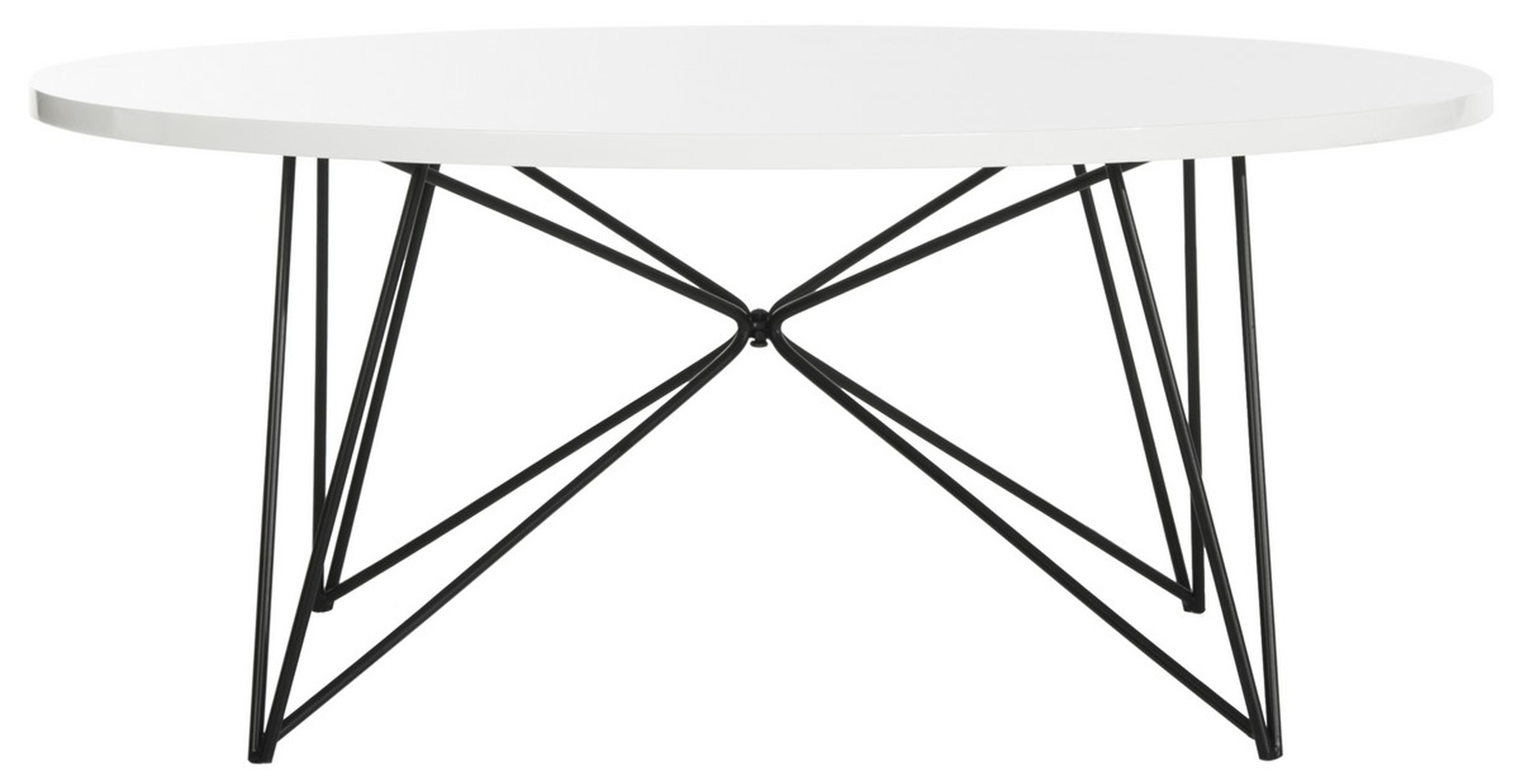 Maris Retro Mid-Century Round Coffee Table, White - Arlo Home