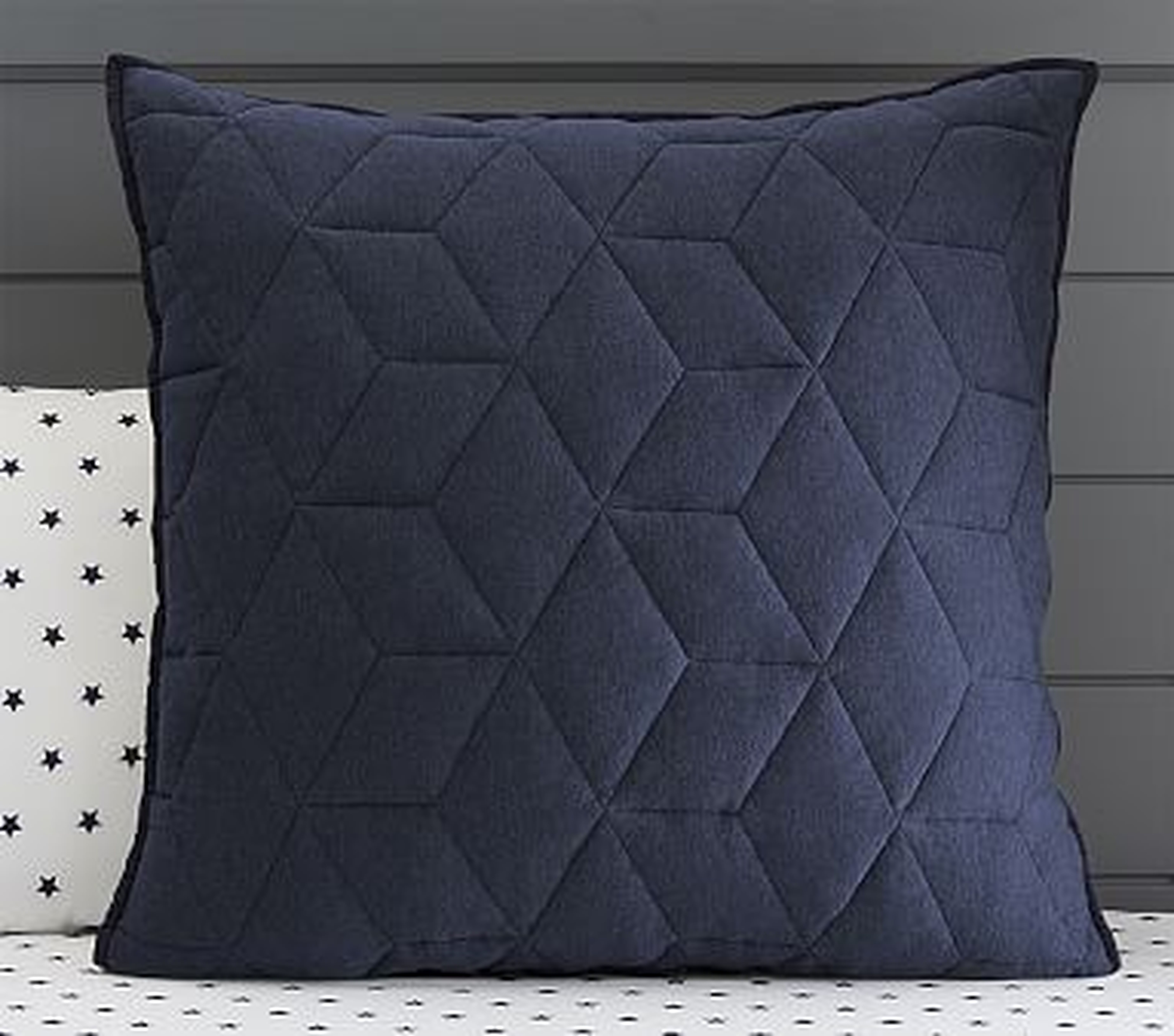Jersey Euro Quilted Sham, Navy - Pottery Barn Kids