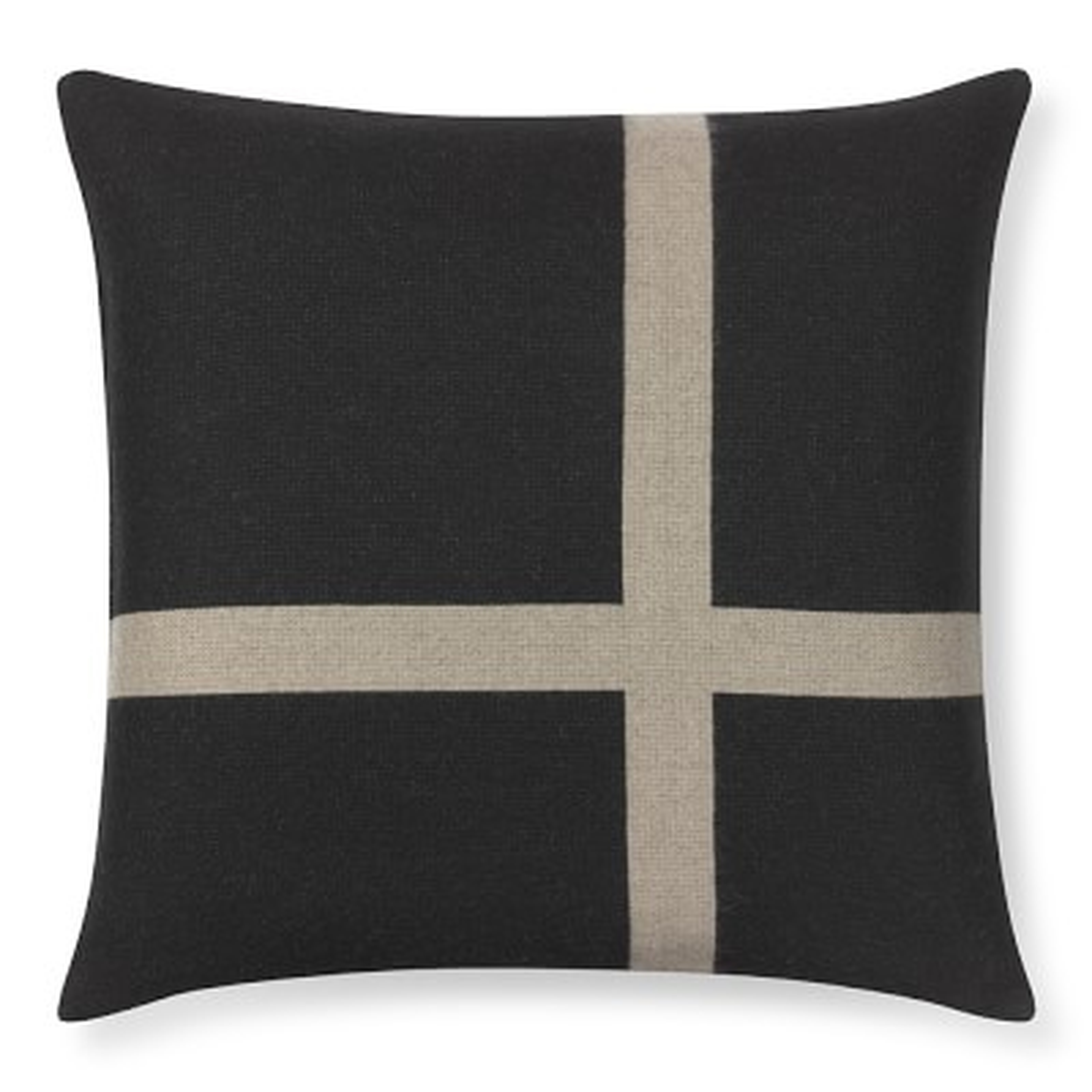 Cashmere &amp; Wool Equestrian Pillow Cover, 22" X 22", Black - Williams Sonoma