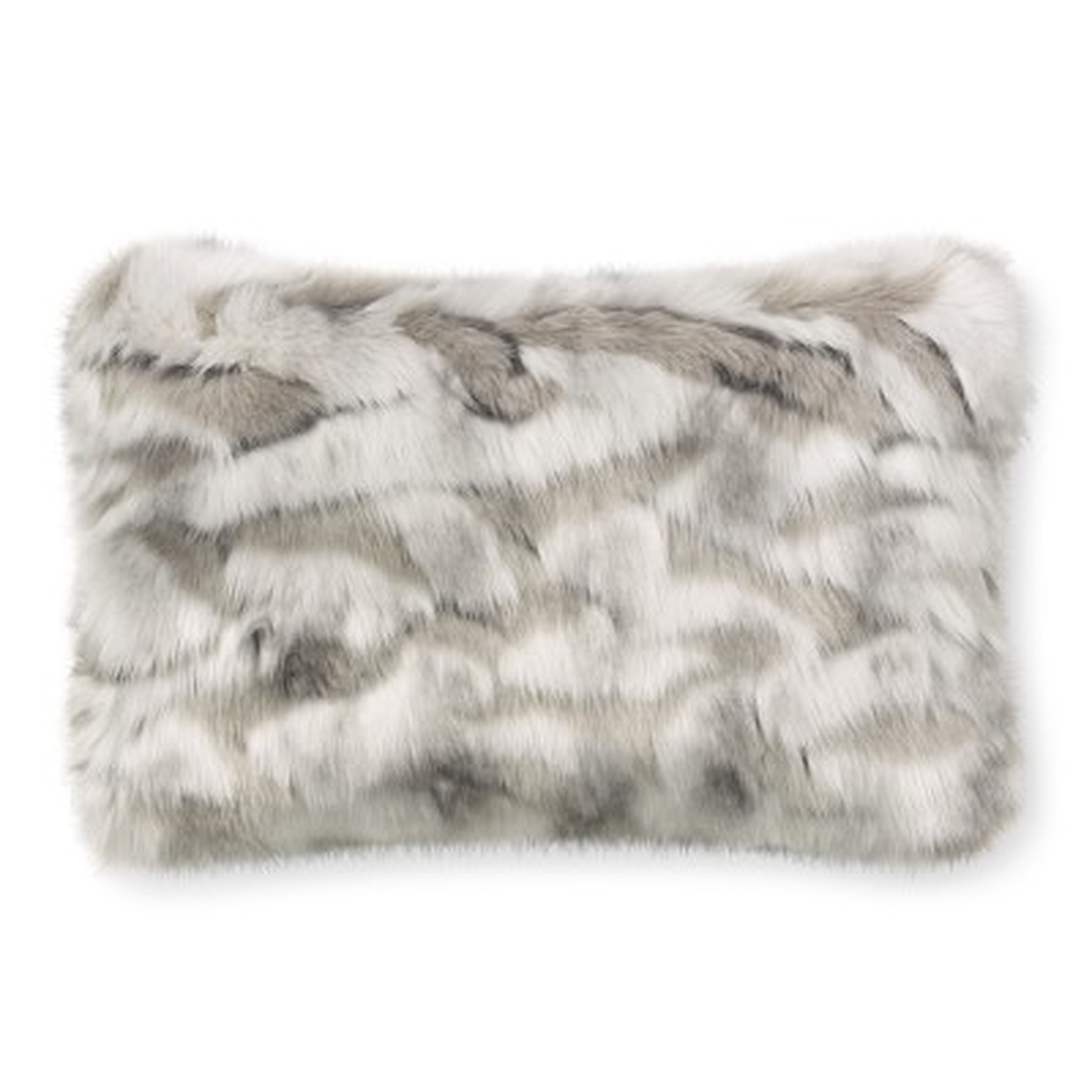 Faux Fur Pillow Cover, 14" X 22", Gray Fox - Williams Sonoma