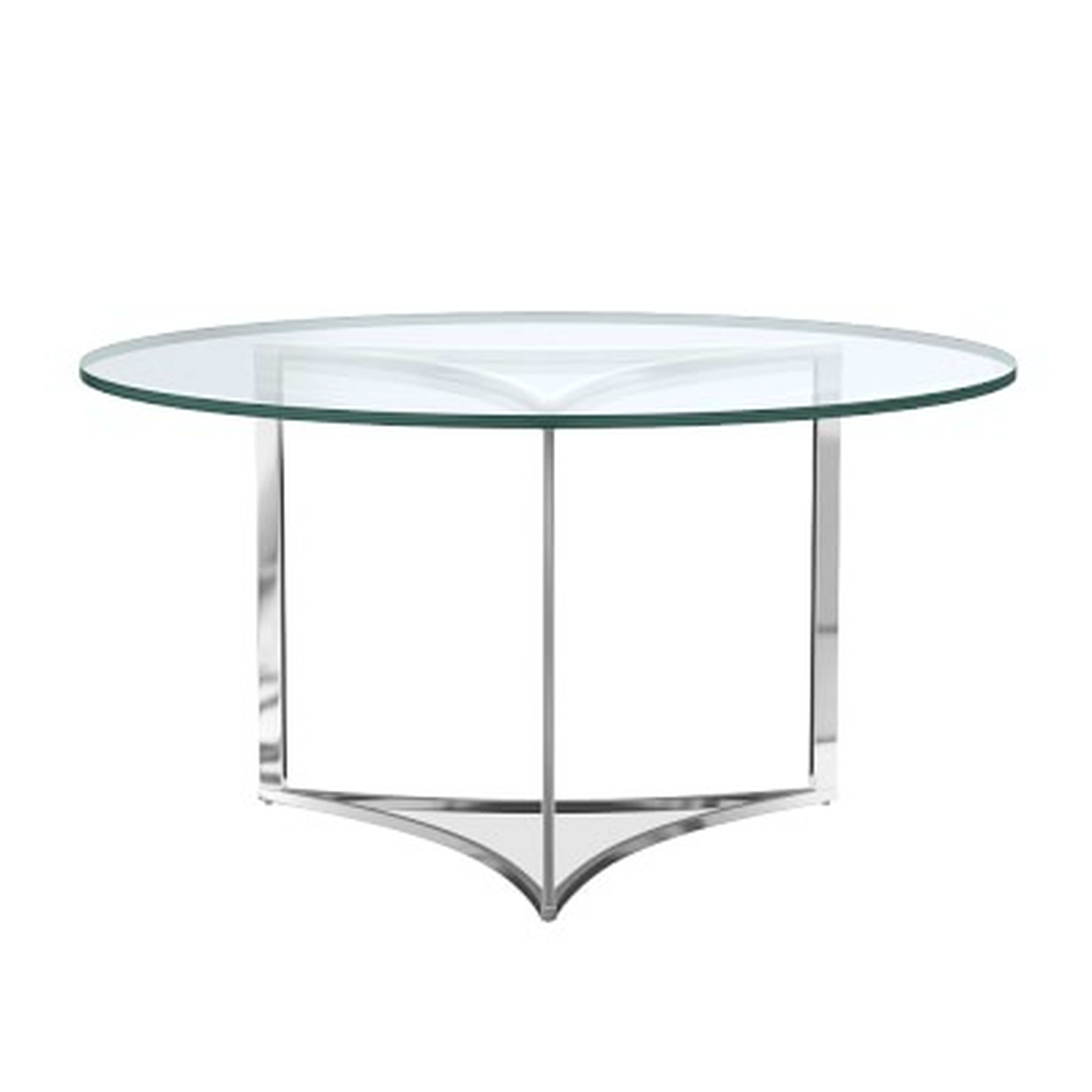Trefoil Dining Table With Glass Top, Round, 56 - Williams Sonoma