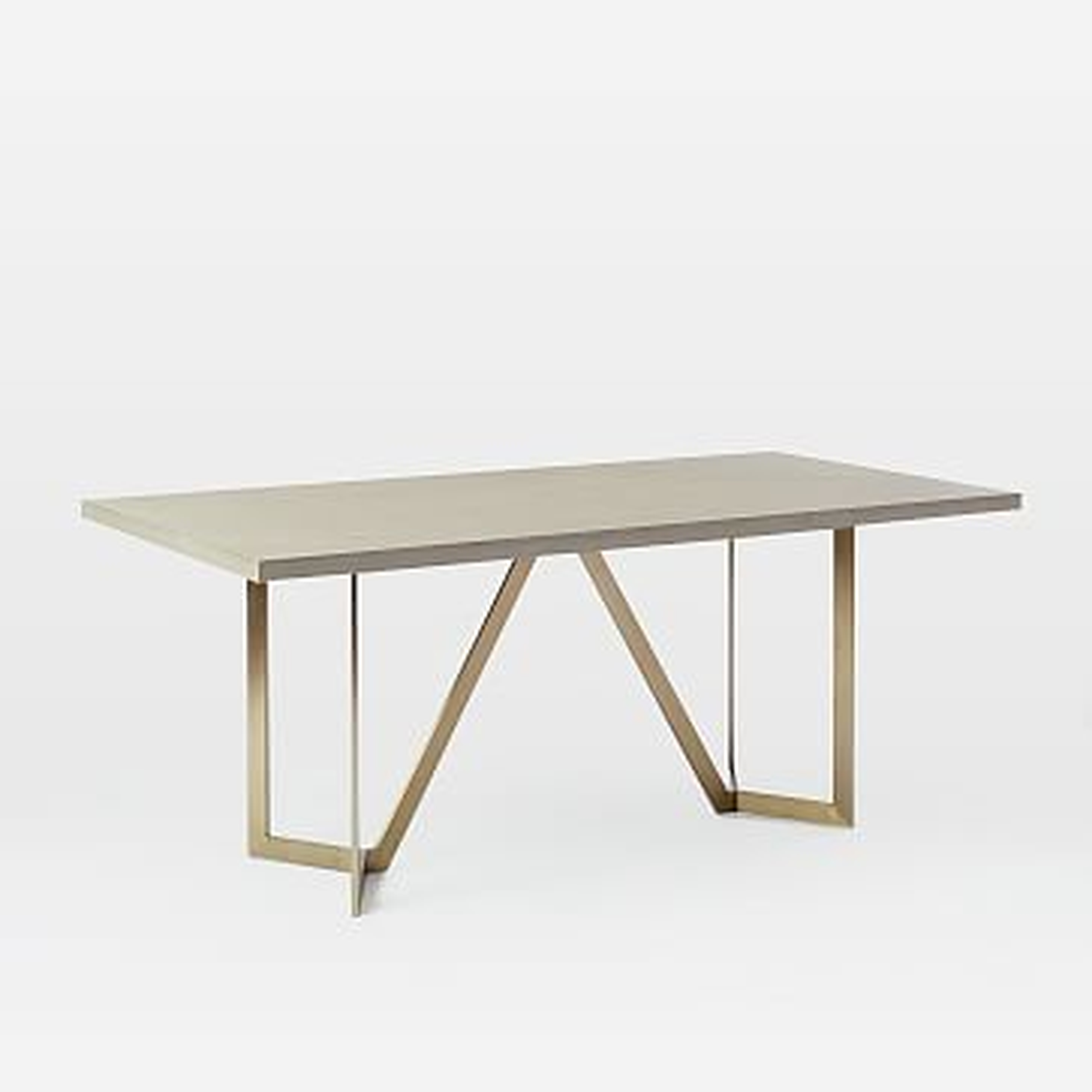 Tower Dining Table 72" Concrete, Blackened Brass - West Elm