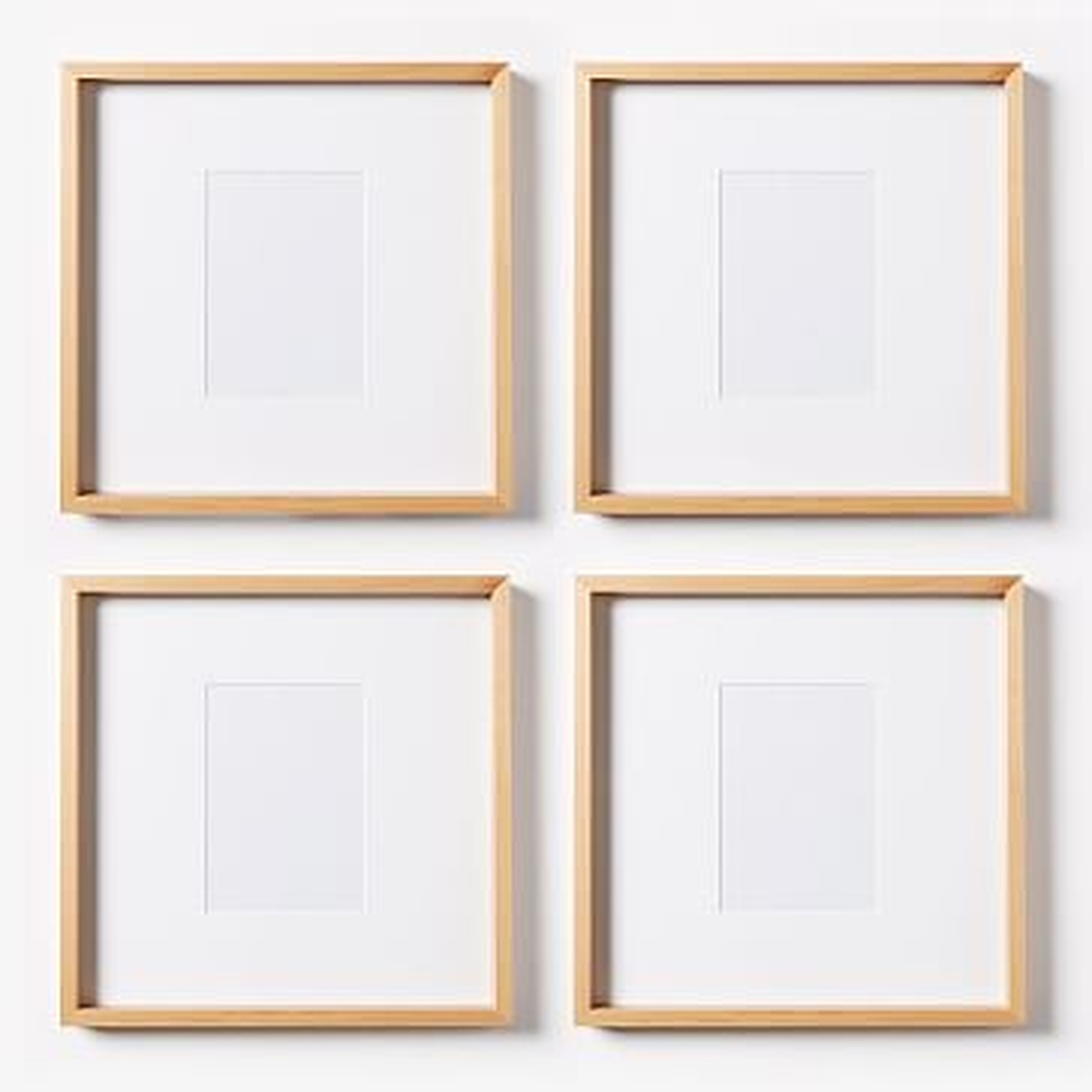 Thin Wood Gallery Frame,, Set of 4,  (12" X 12" Without Mat, 5x7 With Mat) - West Elm