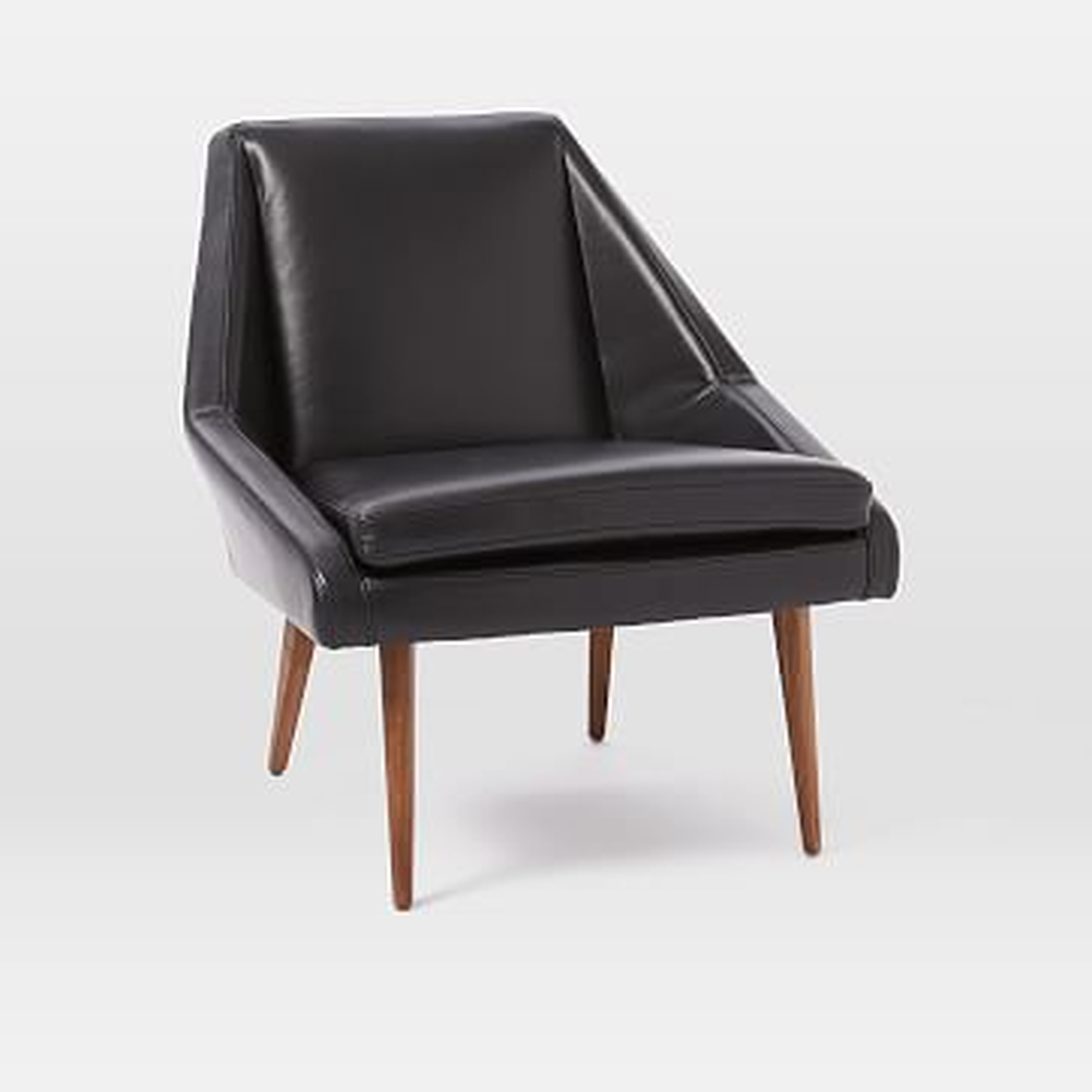 Parker Leather Slipper Chair, Black - West Elm