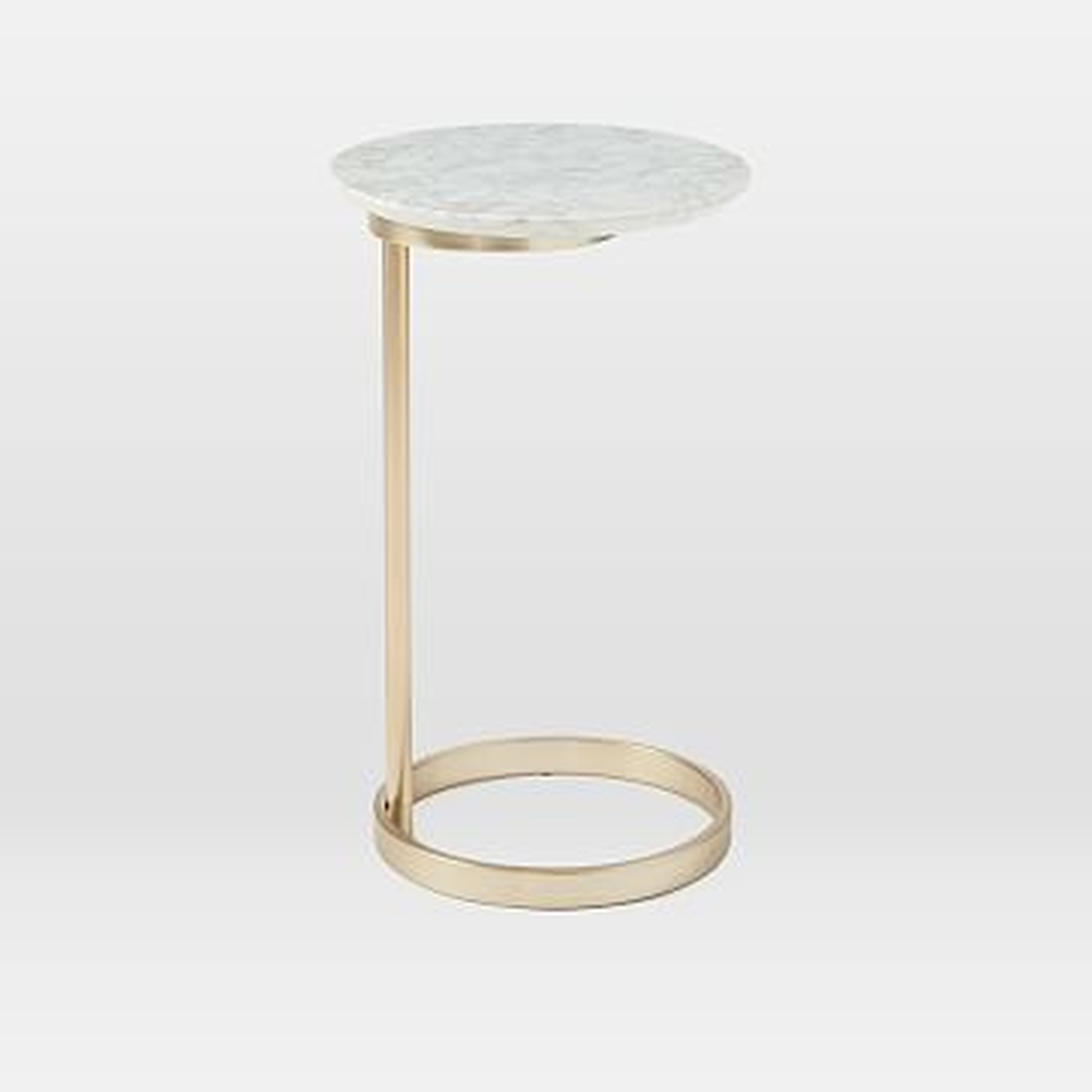 Ring C-Side Table, Carrara Marble / Light Bronze - West Elm
