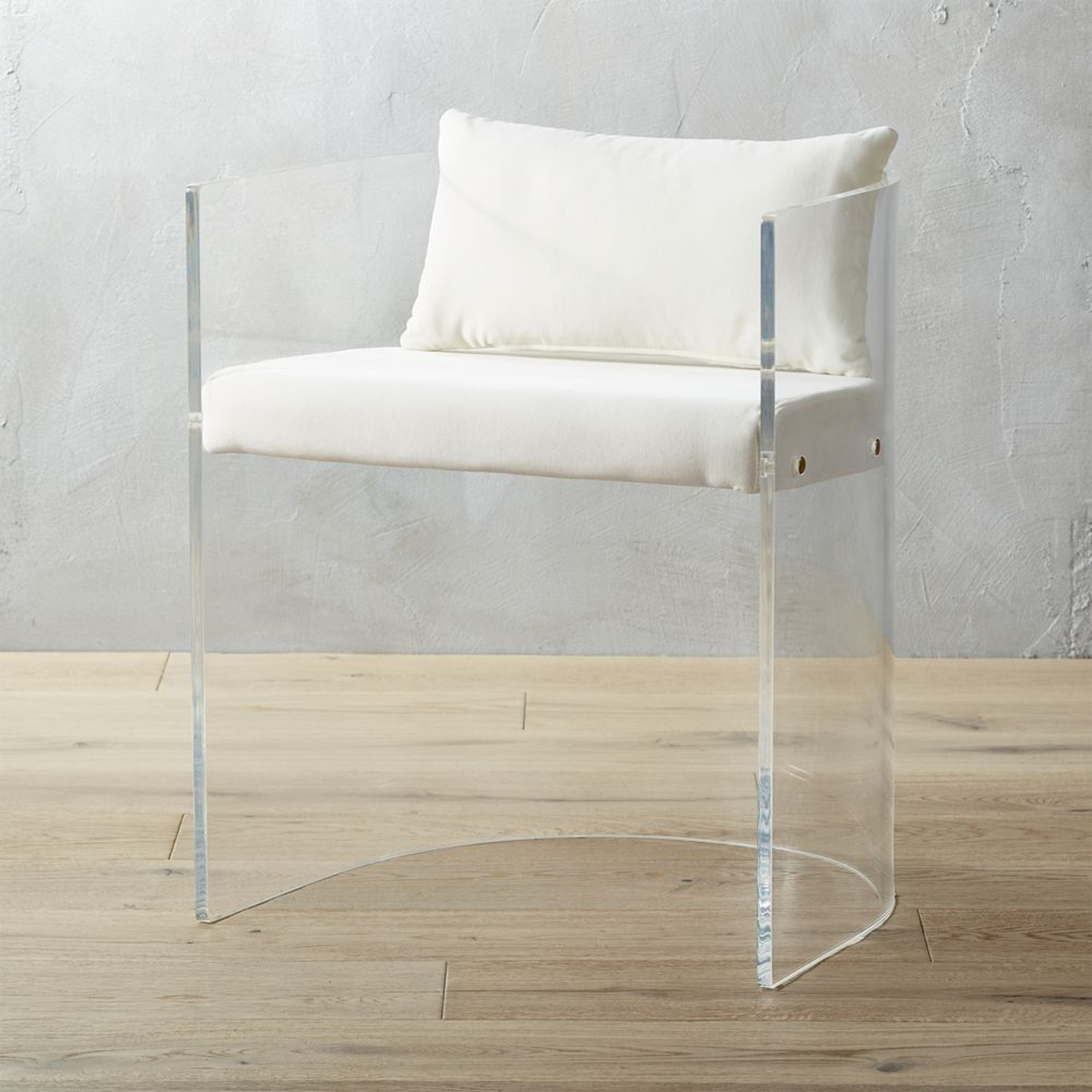 antonio acrylic chair with pillow - CB2