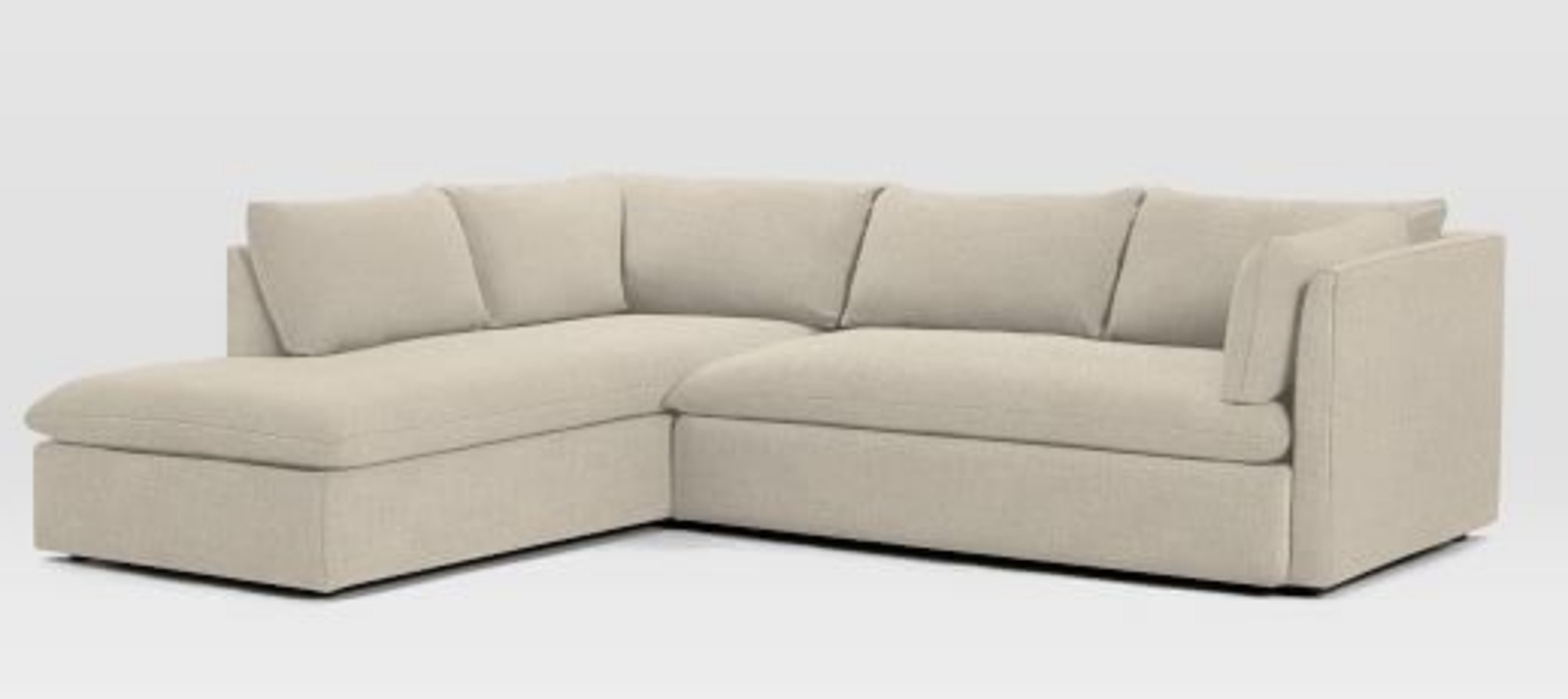 Shelter 2-Piece Terminal Chaise Sectional - Left Chaise - Pebble Weave Oatmeal - West Elm
