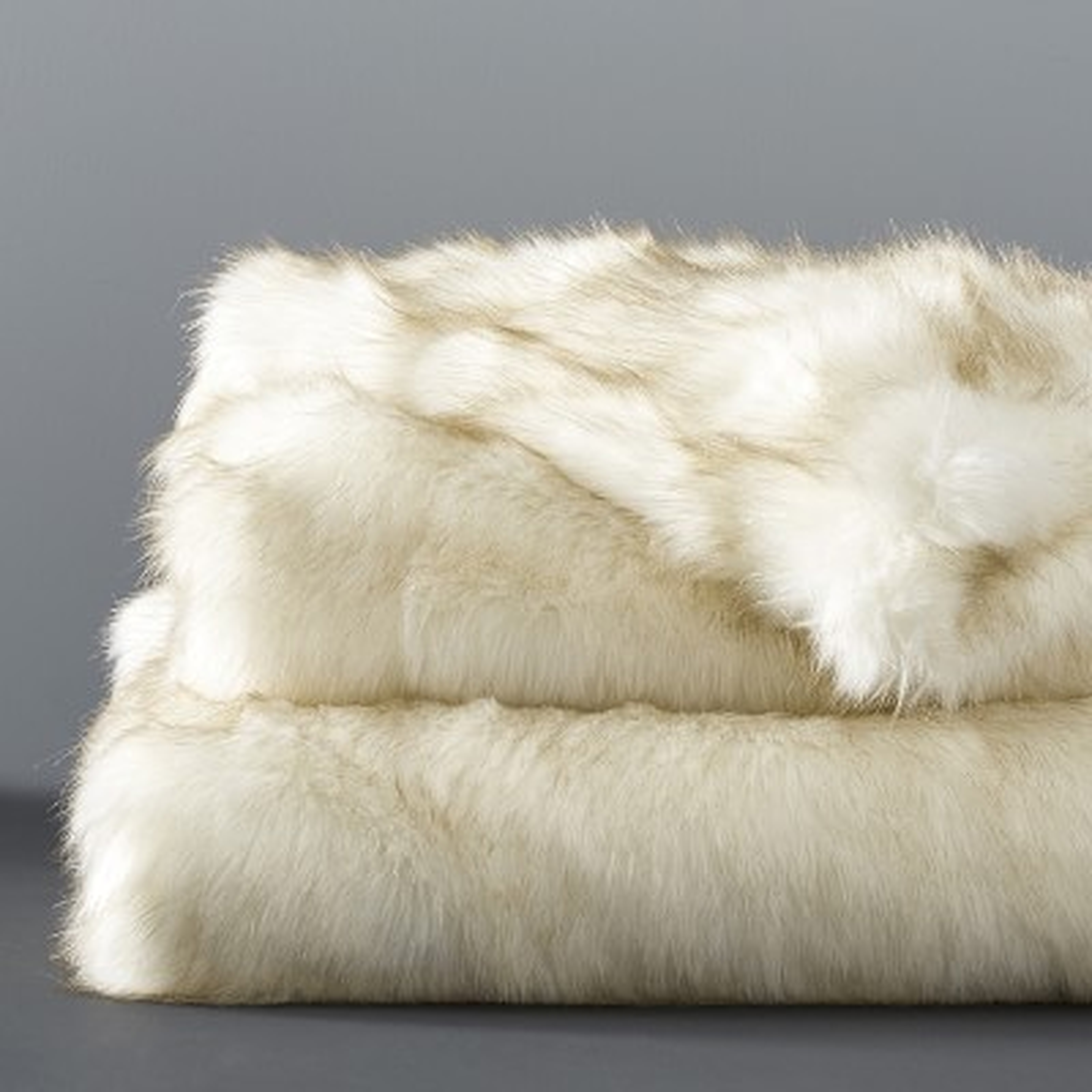 Faux Fur Blanket, 80" X 90", White Sable - Williams Sonoma