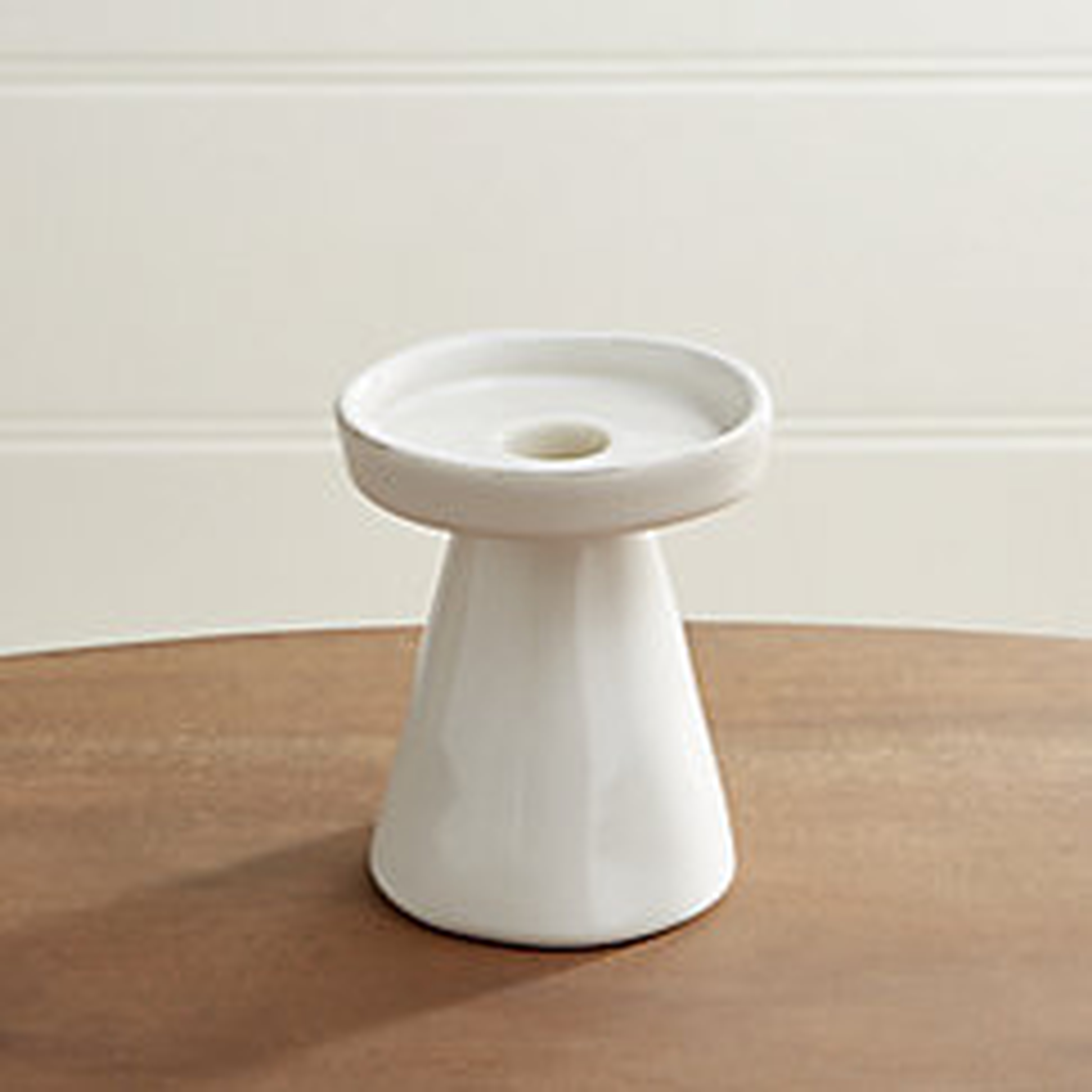 Marin White Small Taper/Pillar Candle Holder - Crate and Barrel