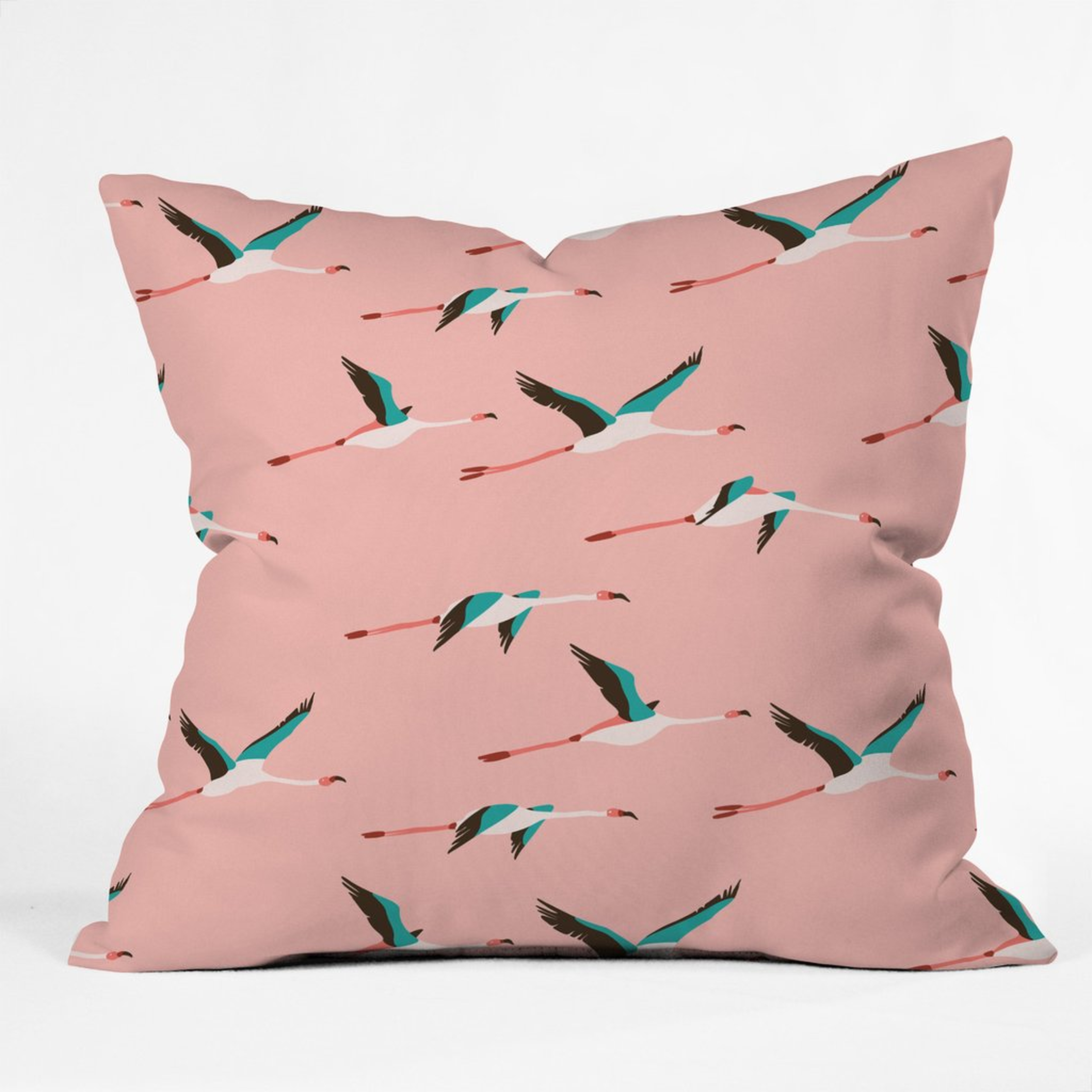 FLAMINGO PINK Throw Pillow-18x18 with insert - Wander Print Co.