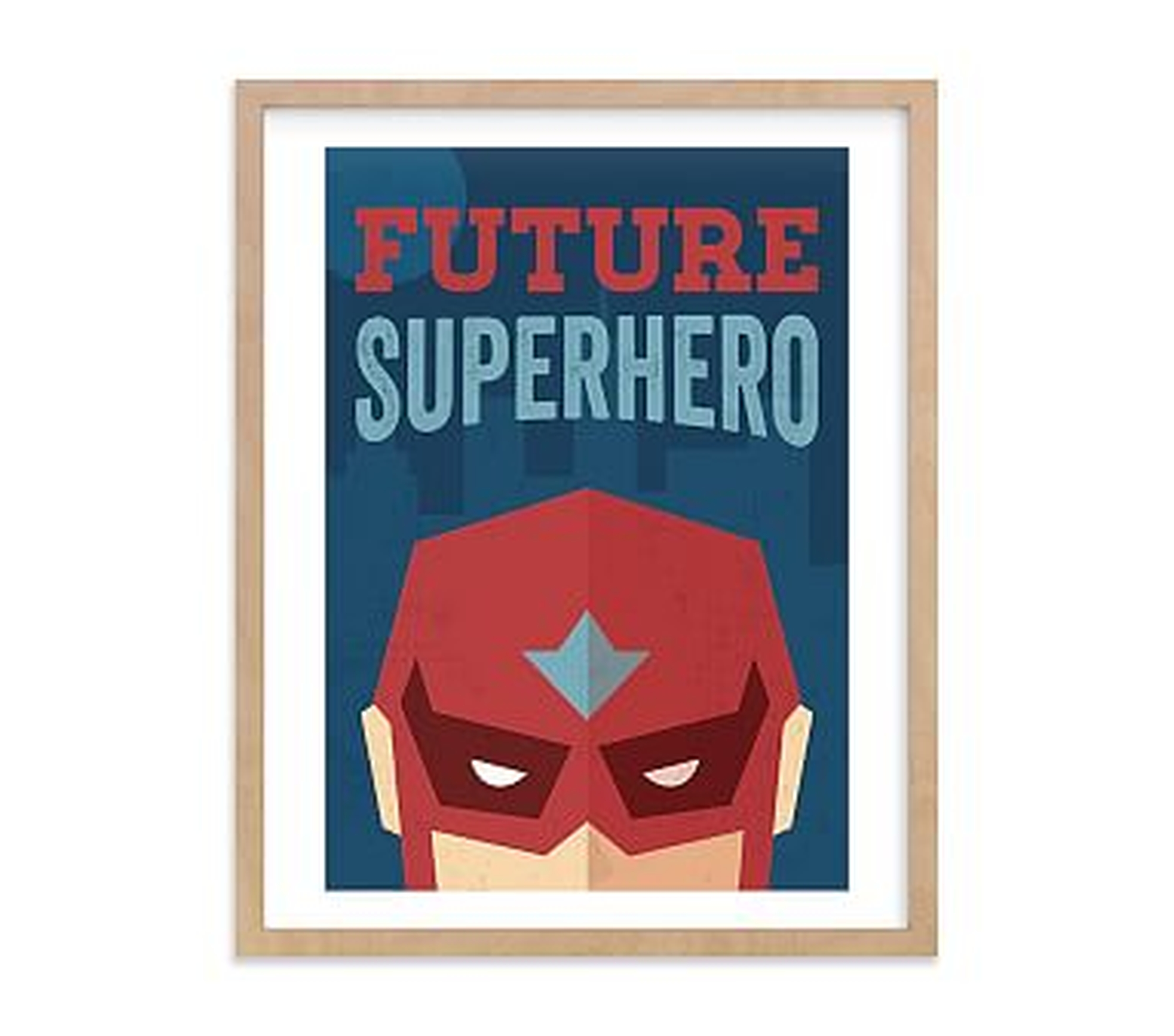 He's a Future Superhero Wall Art by Minted(R) 30x40, Natural - Pottery Barn Kids