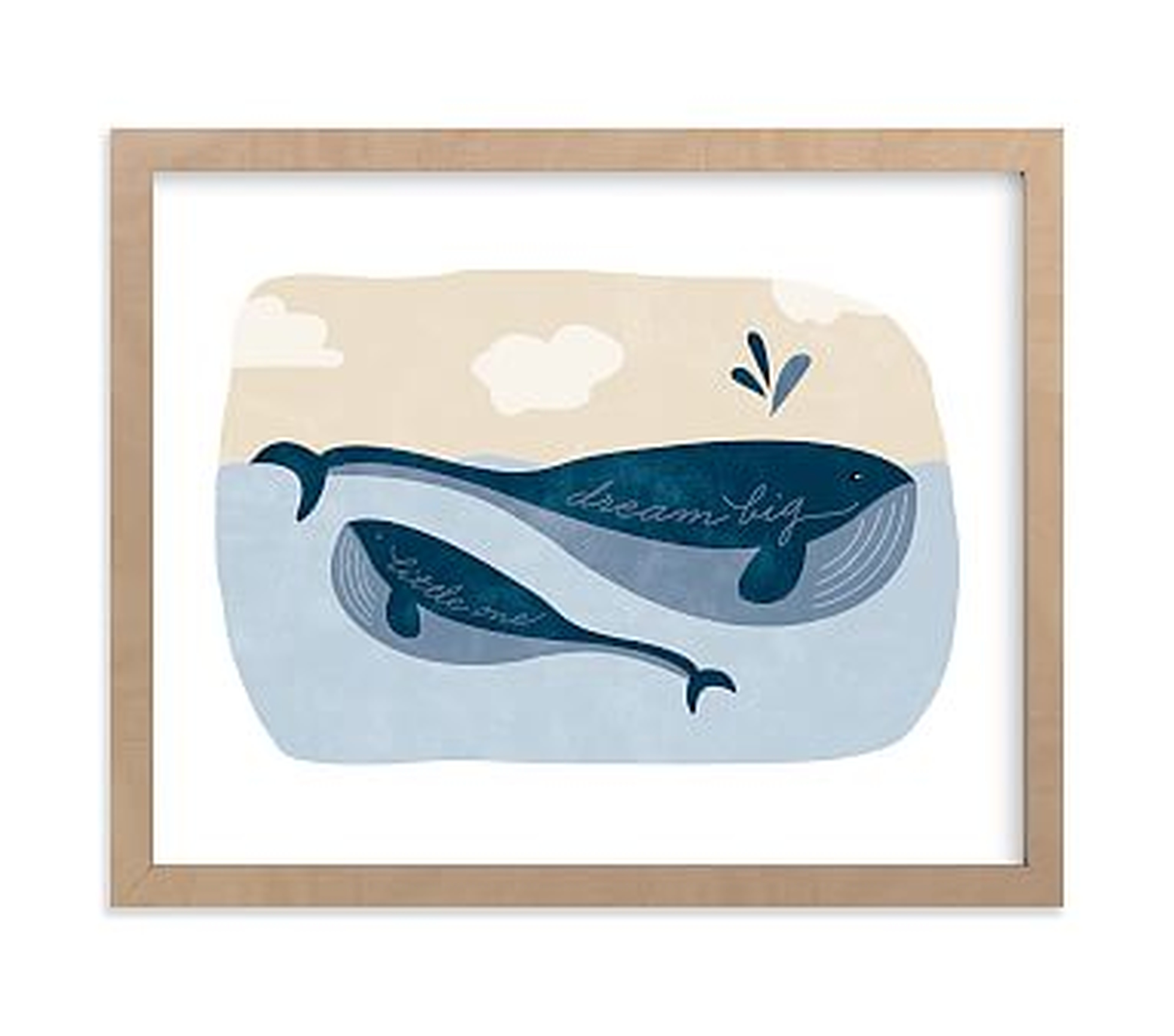 Little Whale Wall Art by Minted(R) 16x20 , Natural - Pottery Barn Kids