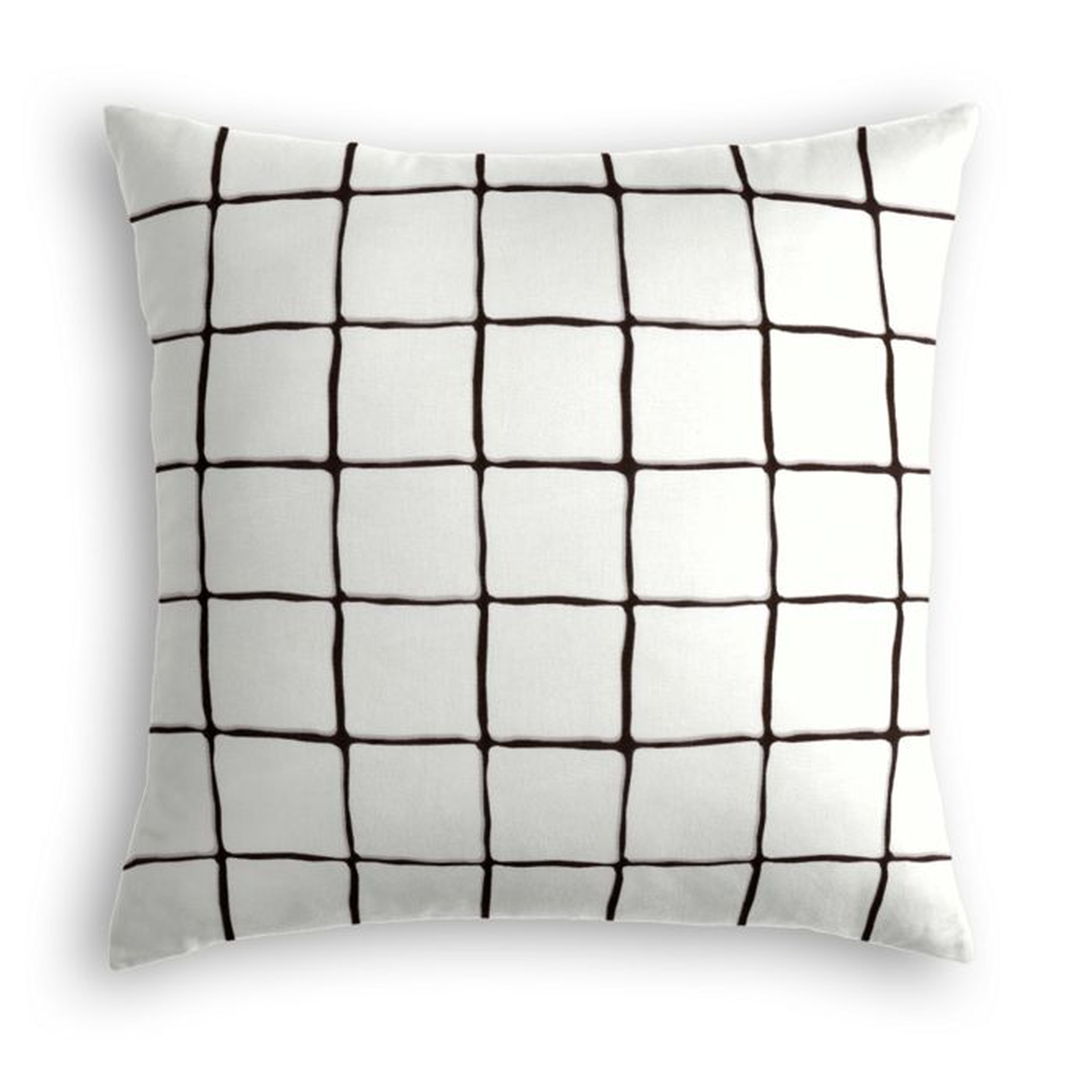 Throw Pillow  Painted Check - Ink - 20" x 20"-  Down Insert - Loom Decor