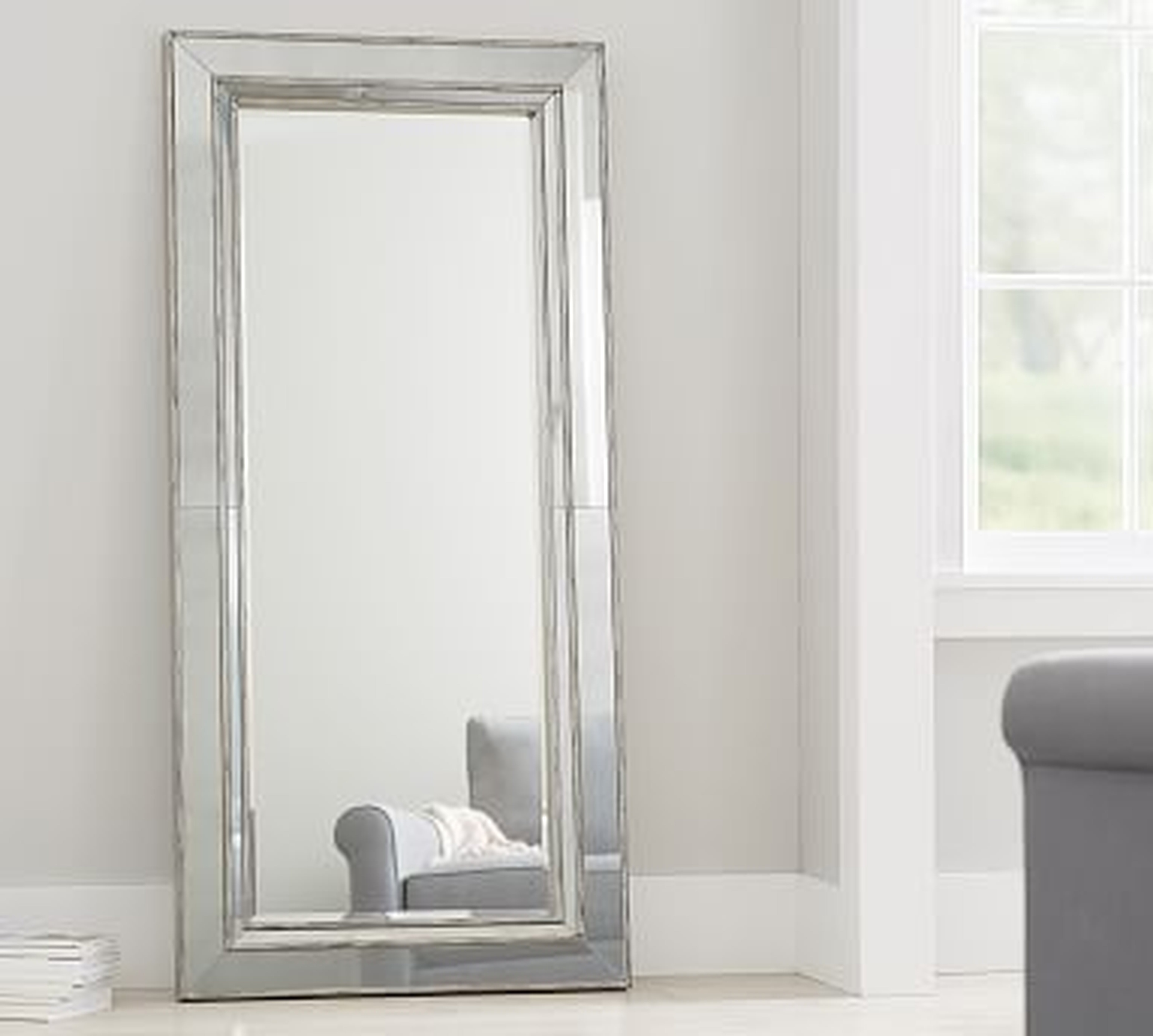 Marlena Antique Mirror Floor - Brushed Silver - Pottery Barn