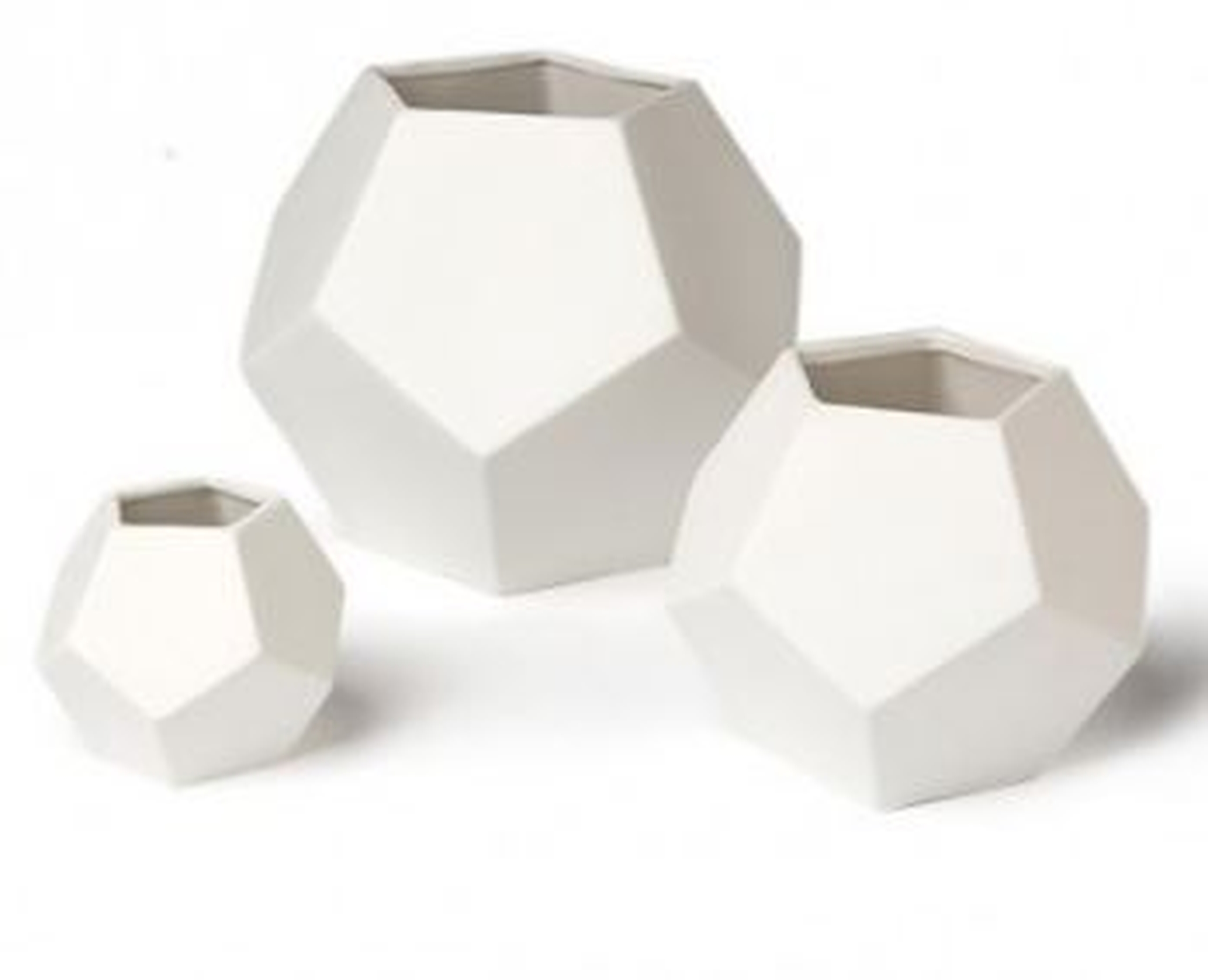Faceted White Vase - medium - Lulu and Georgia