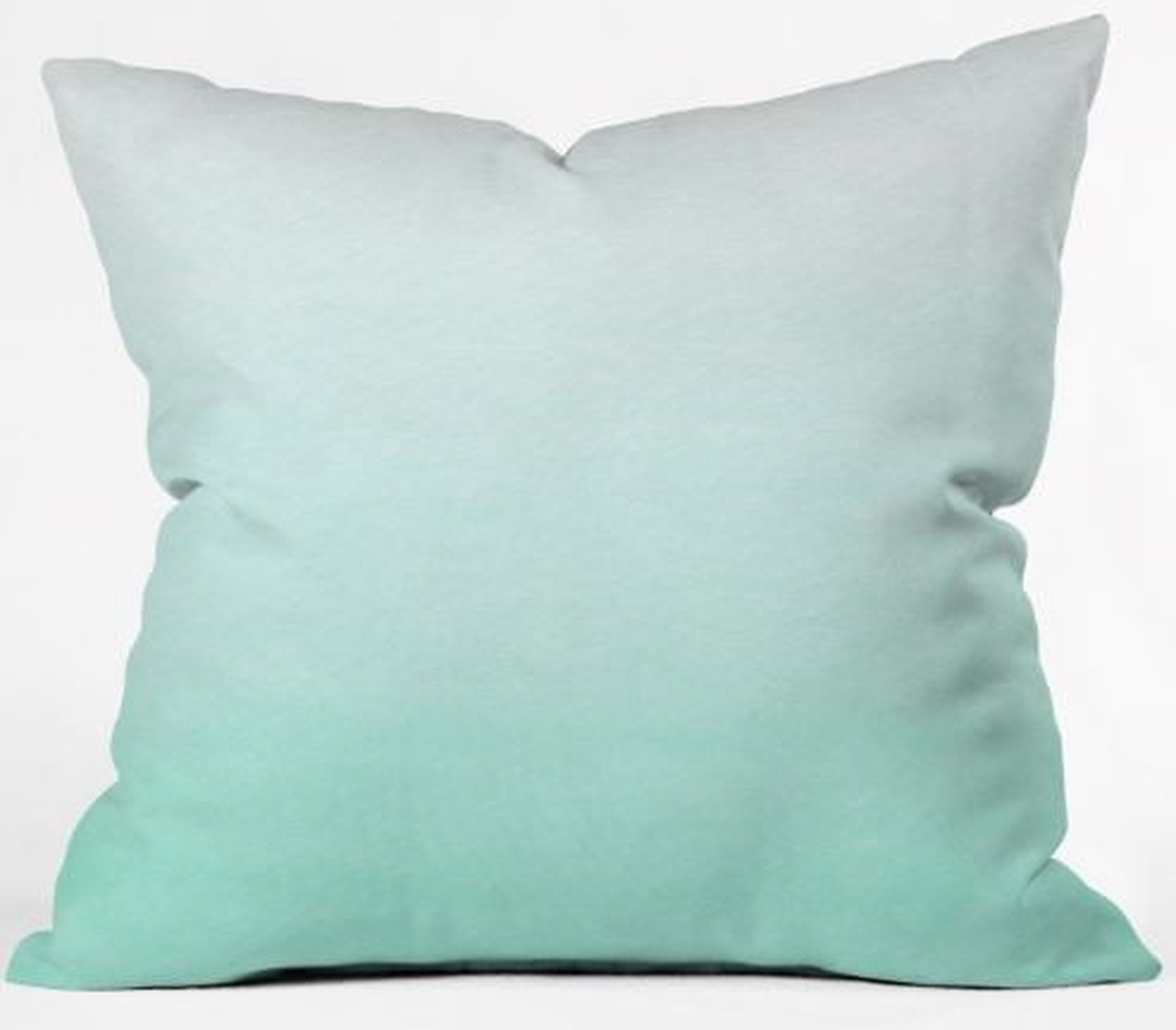 Mint Ombre Throw Pillow - 18" x 18" w/ Insert - Deny Designs