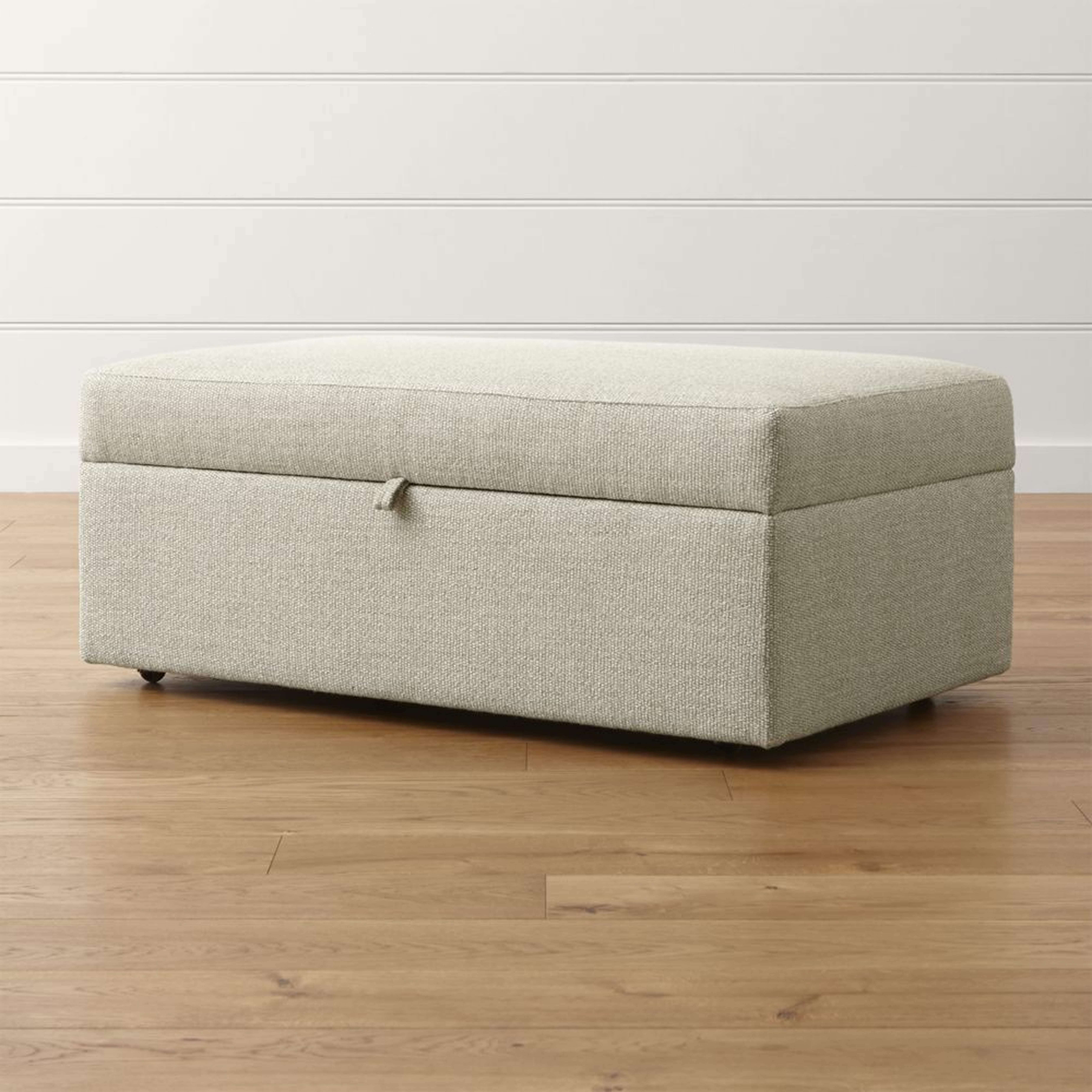 Lounge II Deep Storage Ottoman, Cement - Crate and Barrel