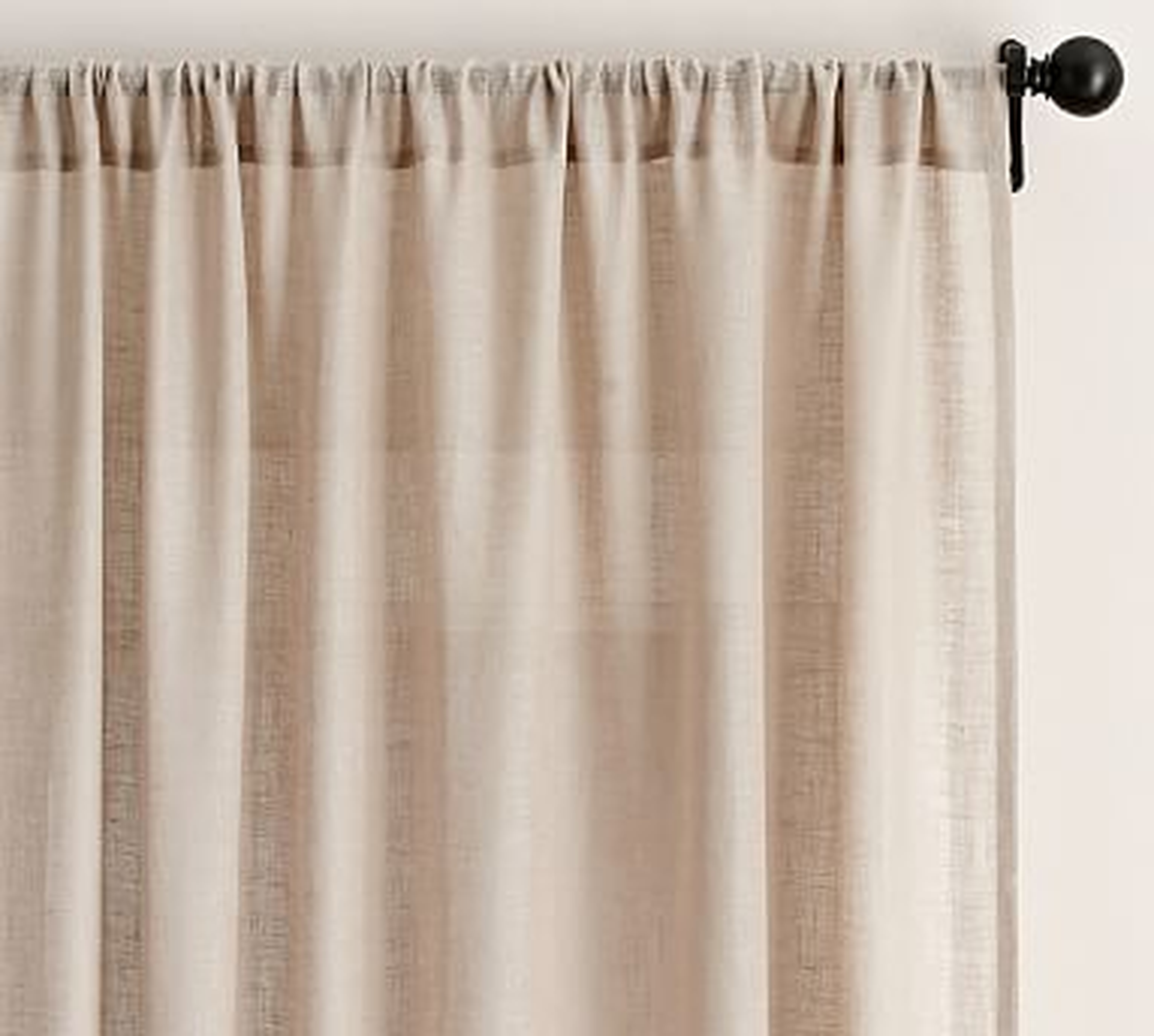 Belgian Linen Rod Pocket Sheer Curtain Made with Libeco(TM) Linen, 50 x 96", Flax - Pottery Barn