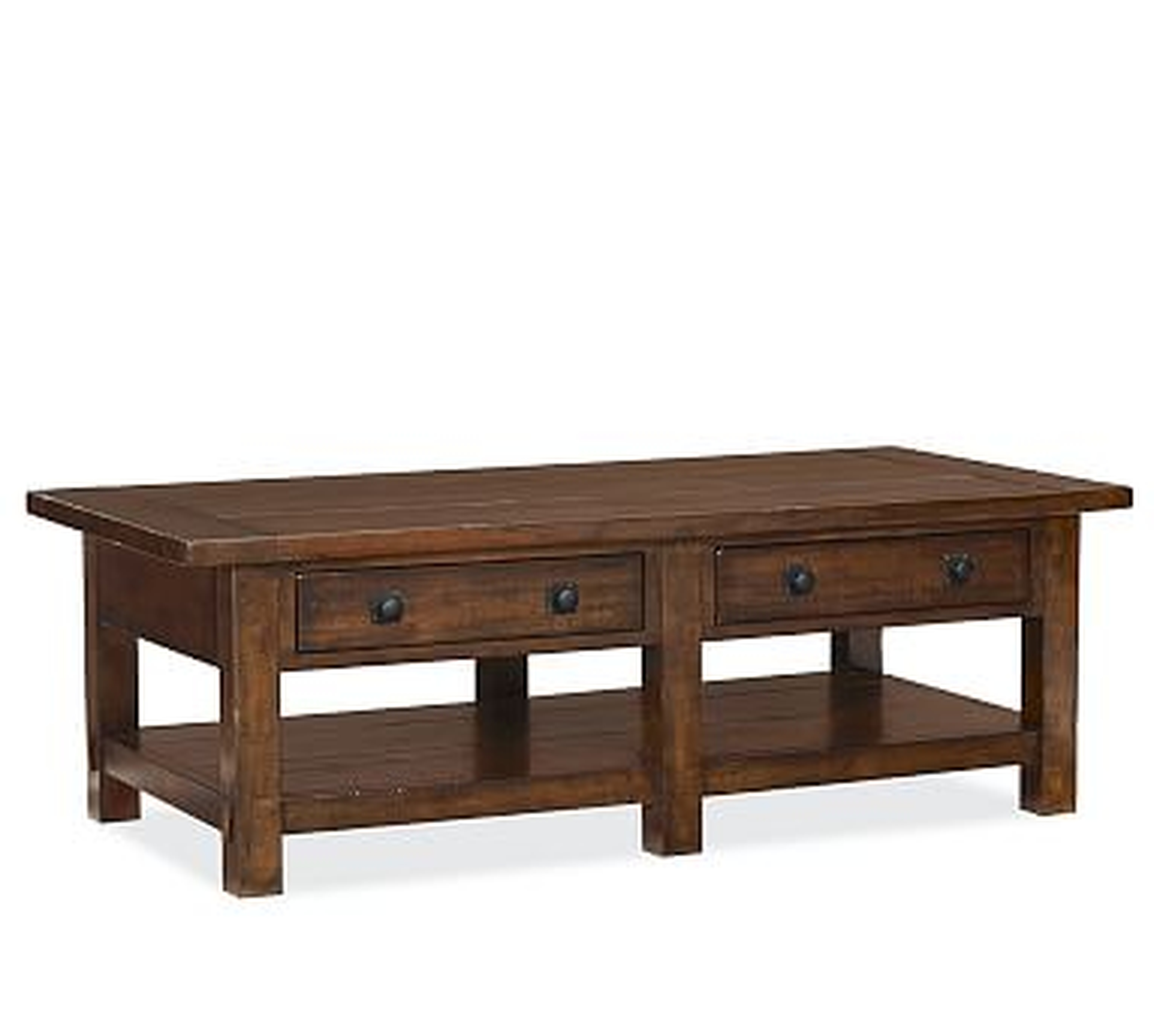 Benchwright Rectangular Wood Coffee Table with Drawers, Rustic Mahogany, 54"L - Pottery Barn
