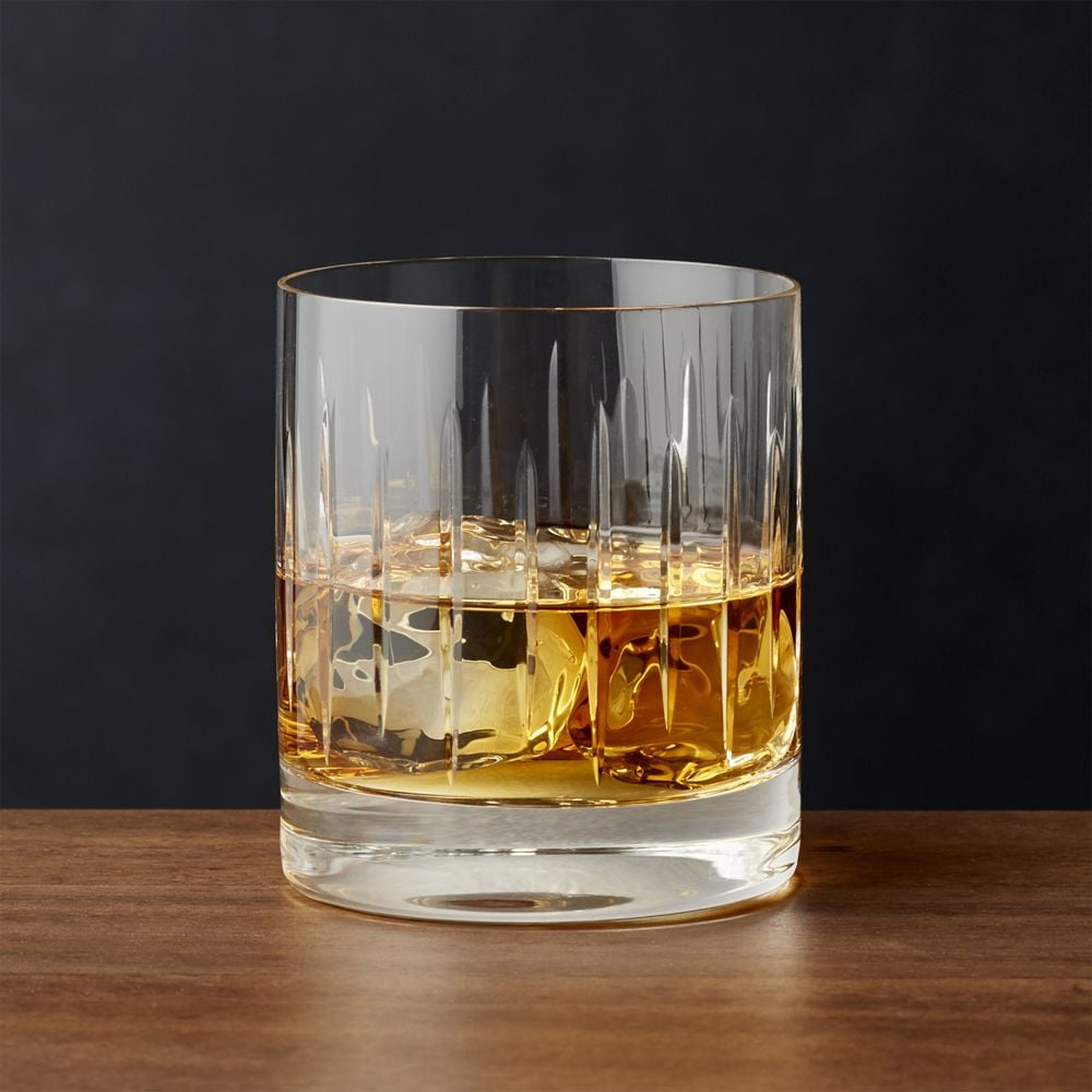 Vance 12-Oz. Cut-Glass Double Old-Fashioned Glass - Crate and Barrel
