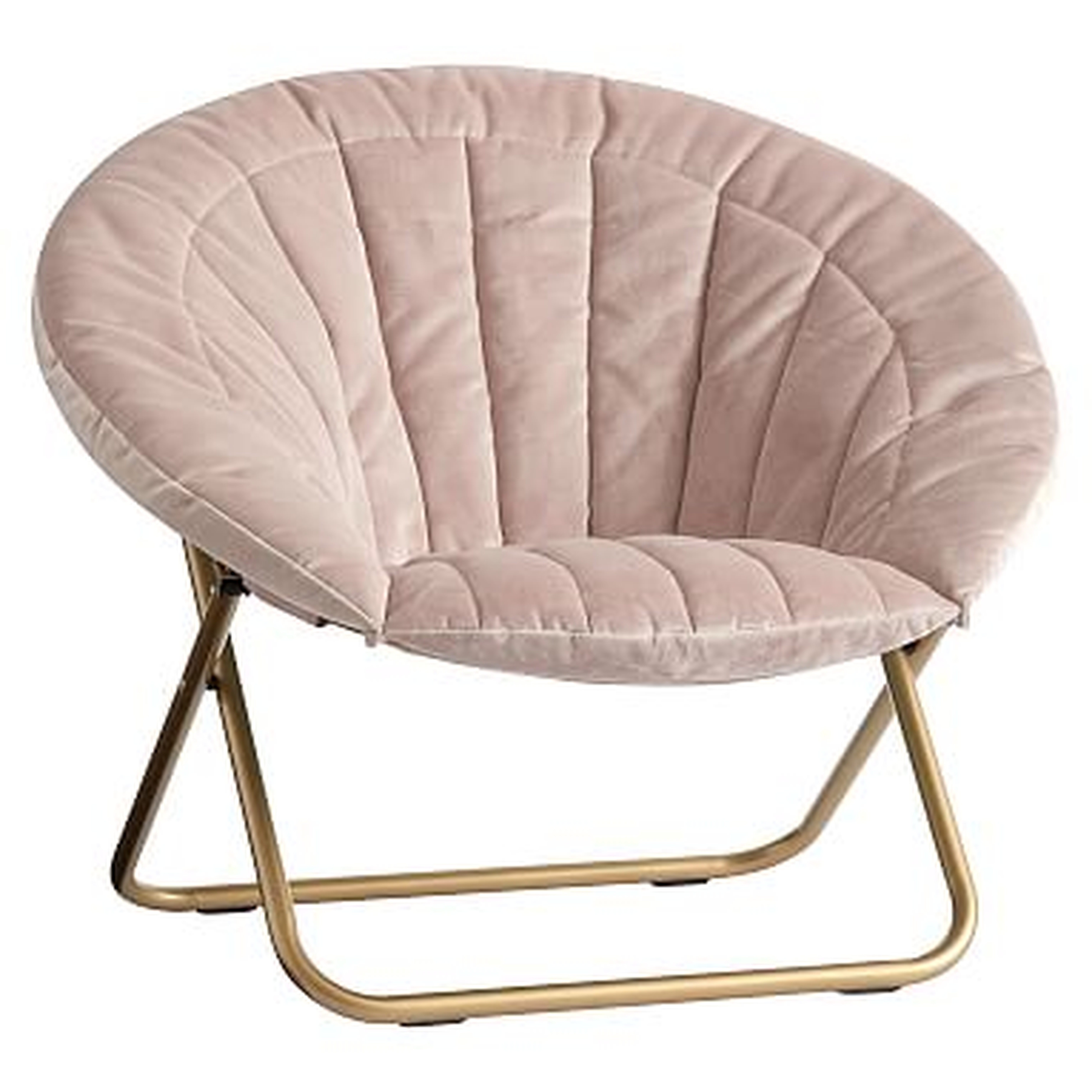 Dusty Blush Lustre Velvet Channel Stitch Hang-A-Round Chair - Pottery Barn Teen