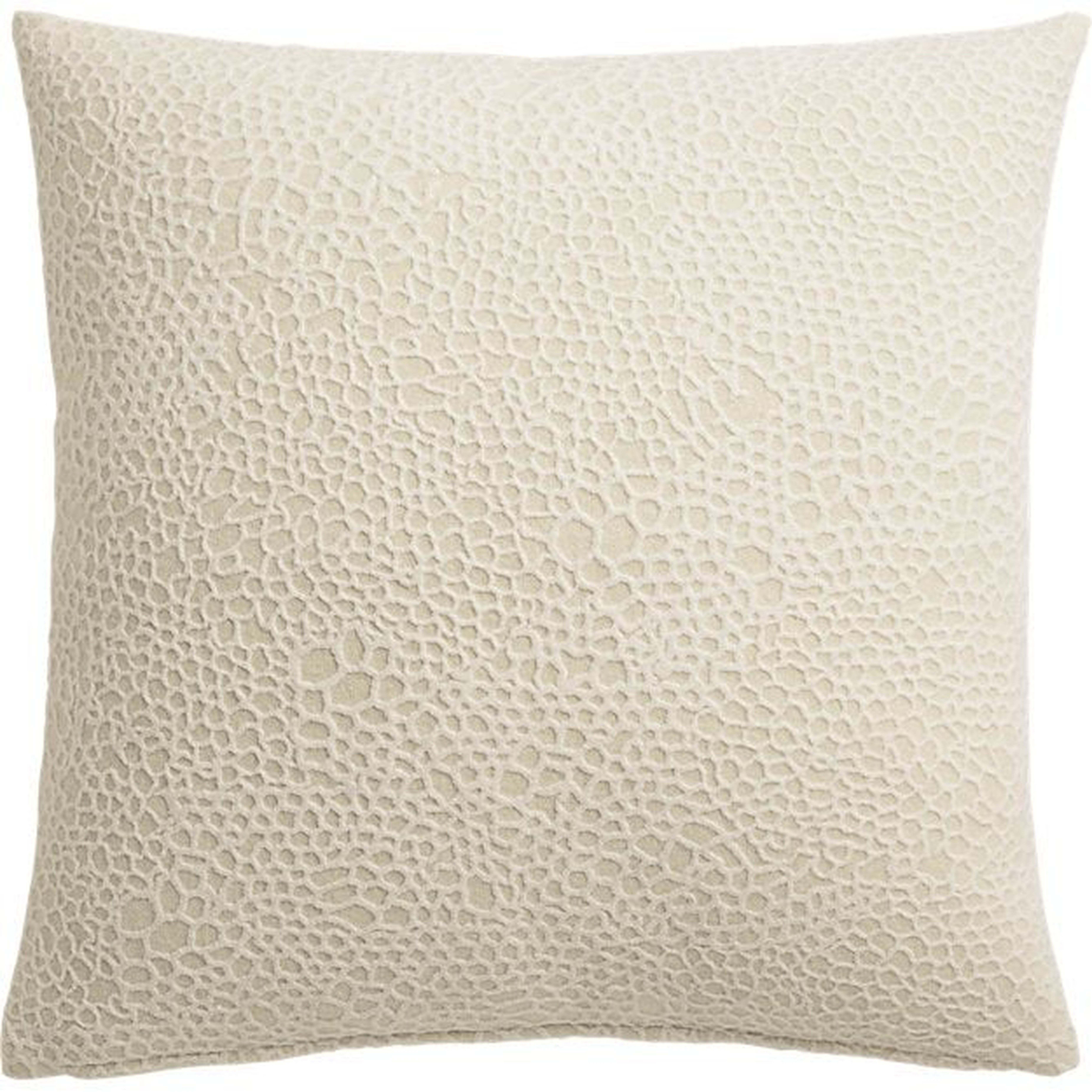 18" scatter white textured pillow with feather down insert - CB2