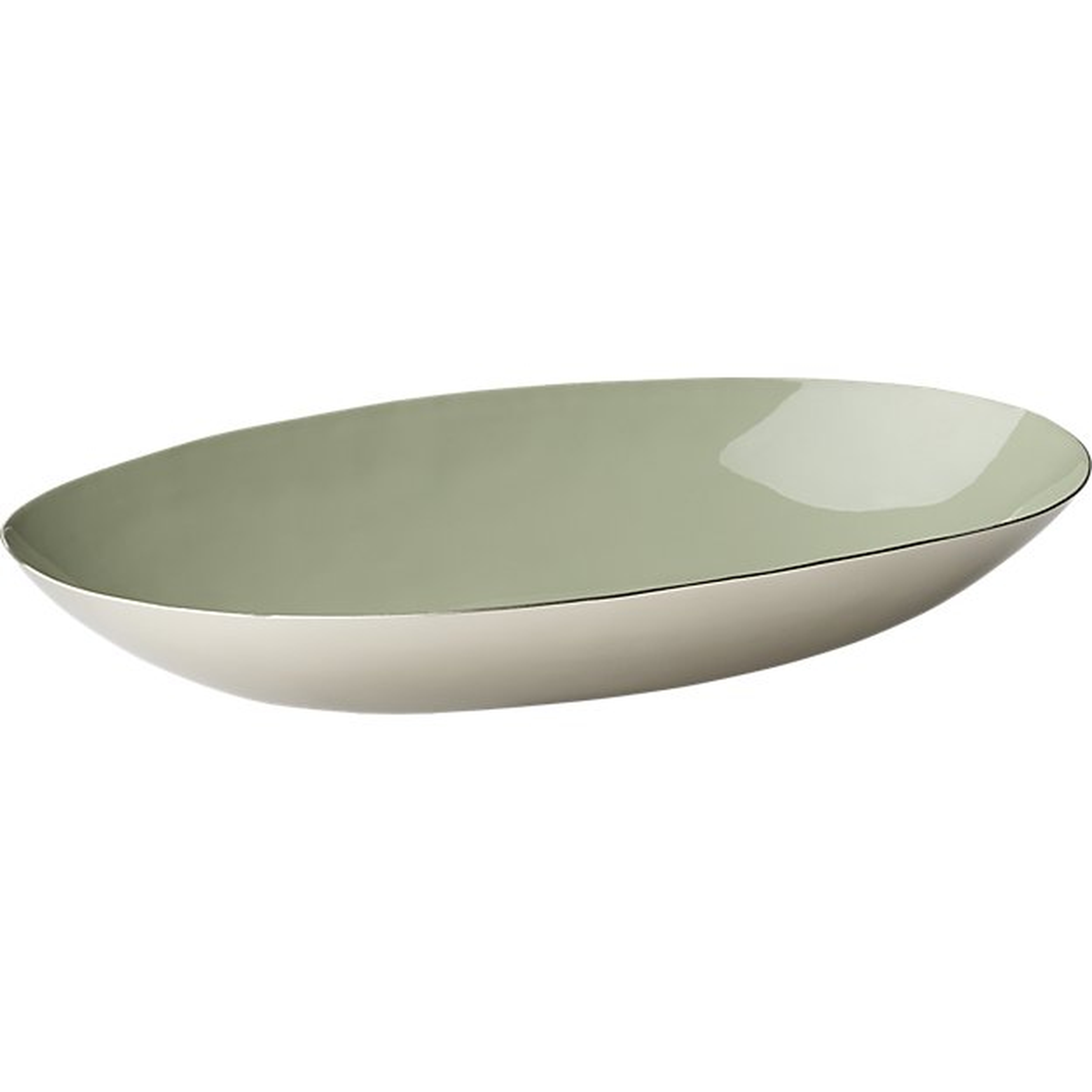oar medium enamel mint bowl - CB2