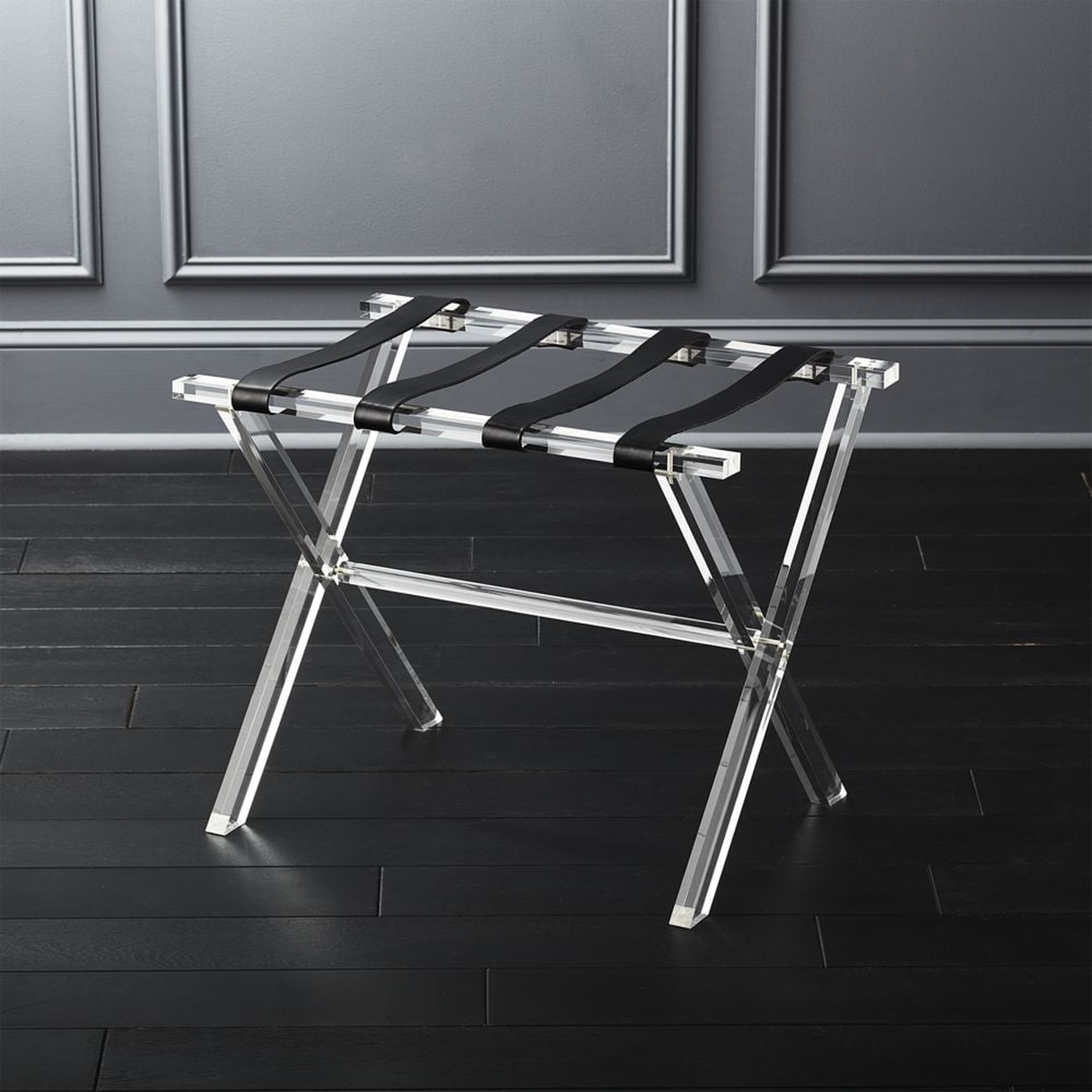 Acrylic and Leather Luggage Rack - CB2