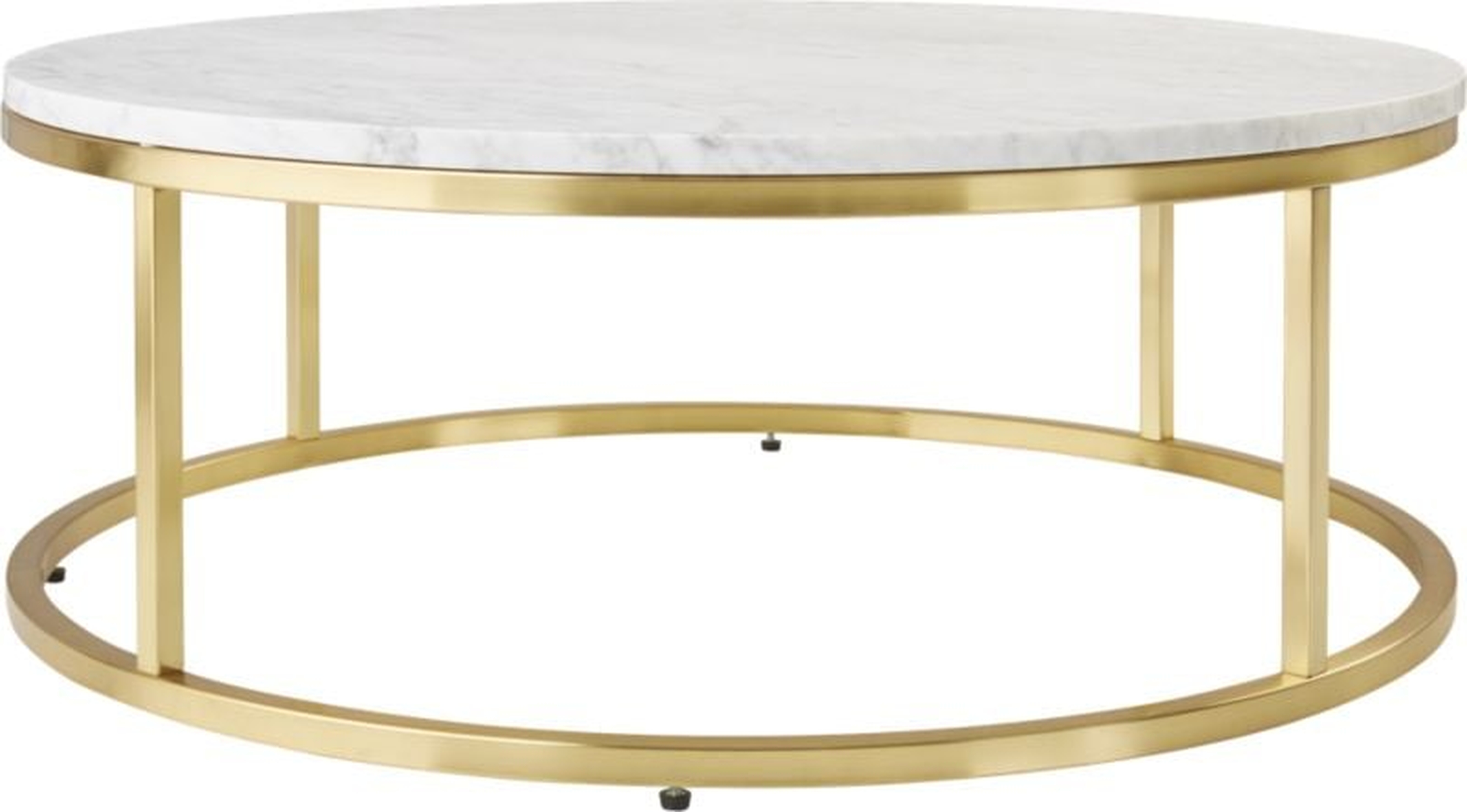 Smart Round Marble Brass Coffee Table - CB2