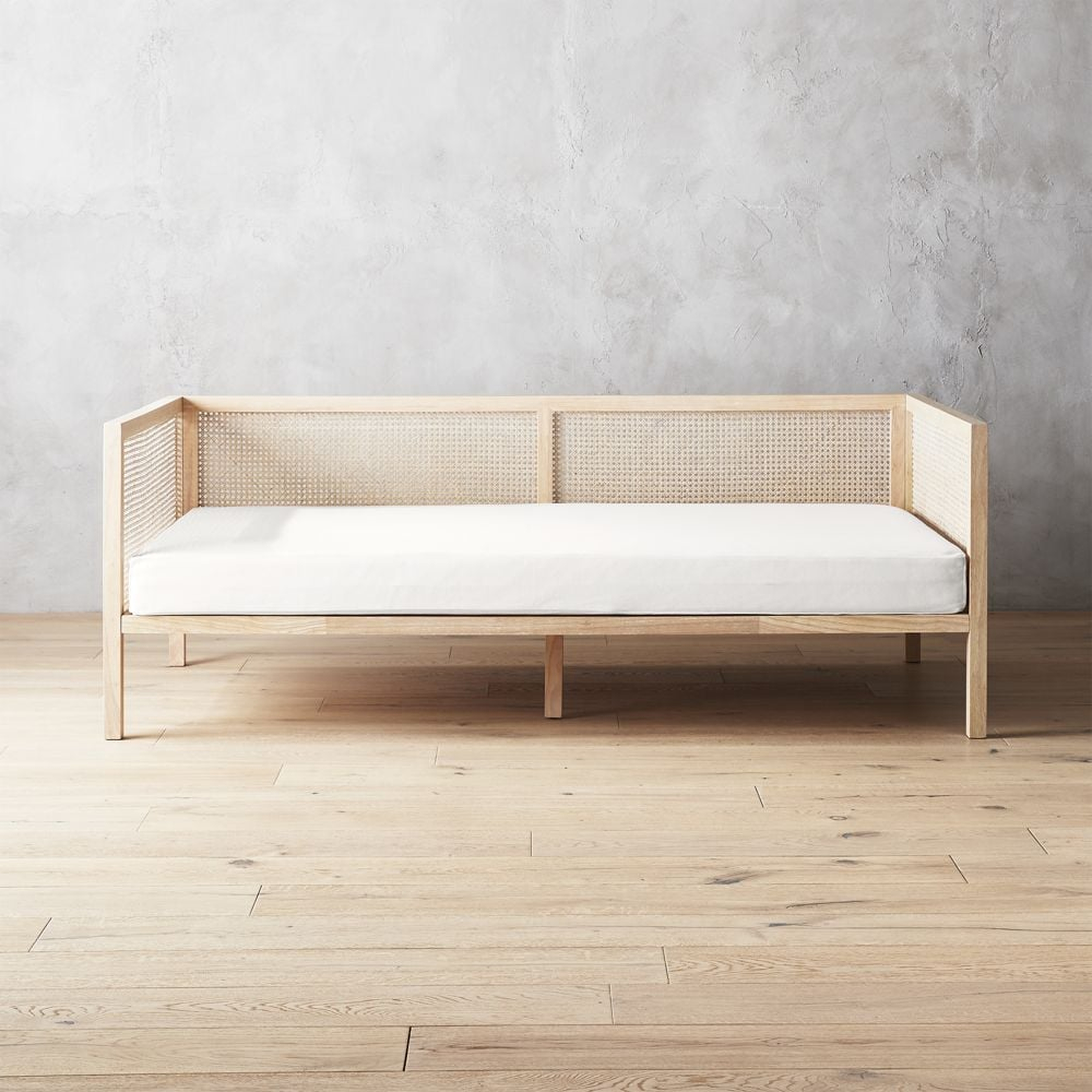 Boho Natural Daybed with Pearl White Mattress Cover - CB2