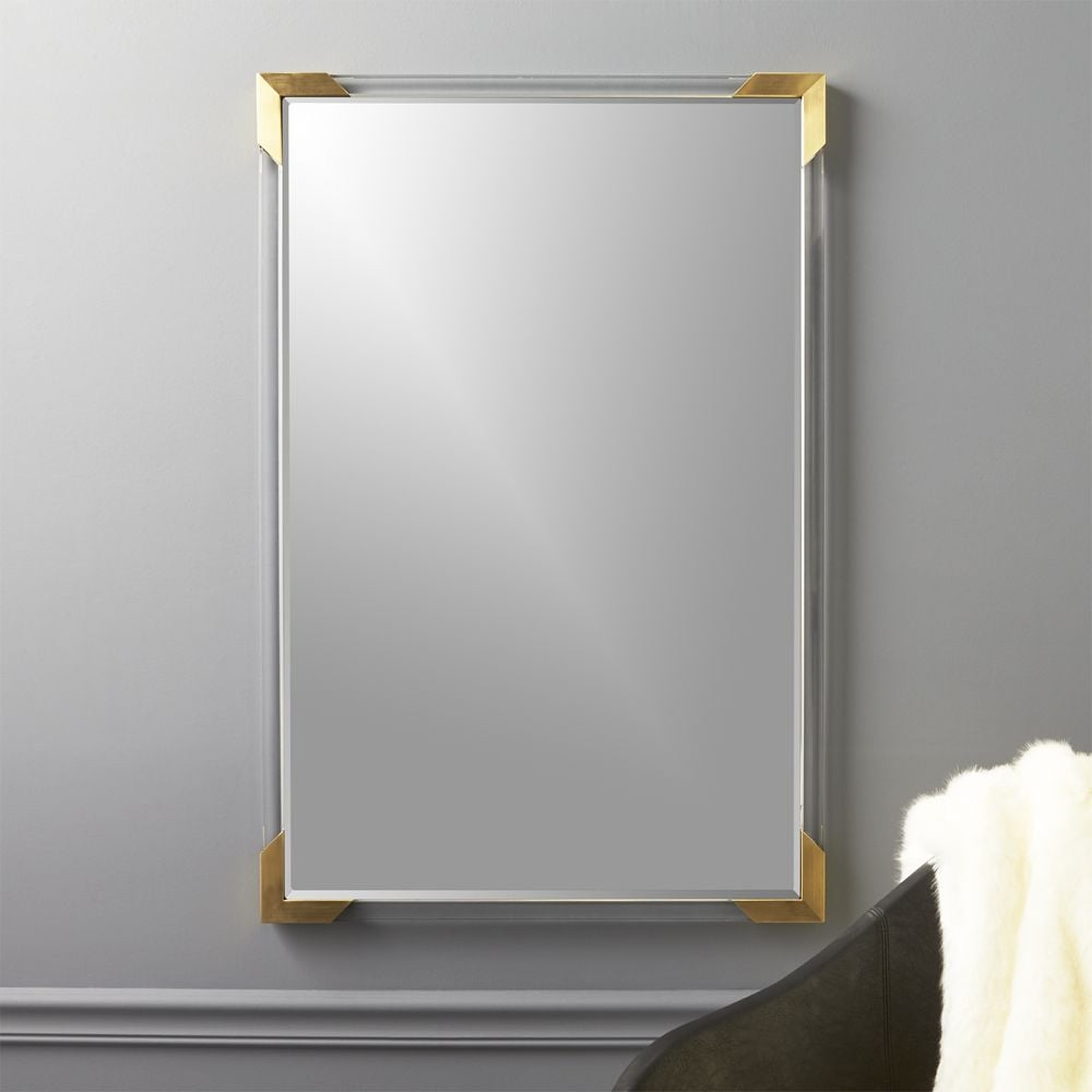 Demi Acrylic Rectangular Wall Mirror 24"x35" - CB2