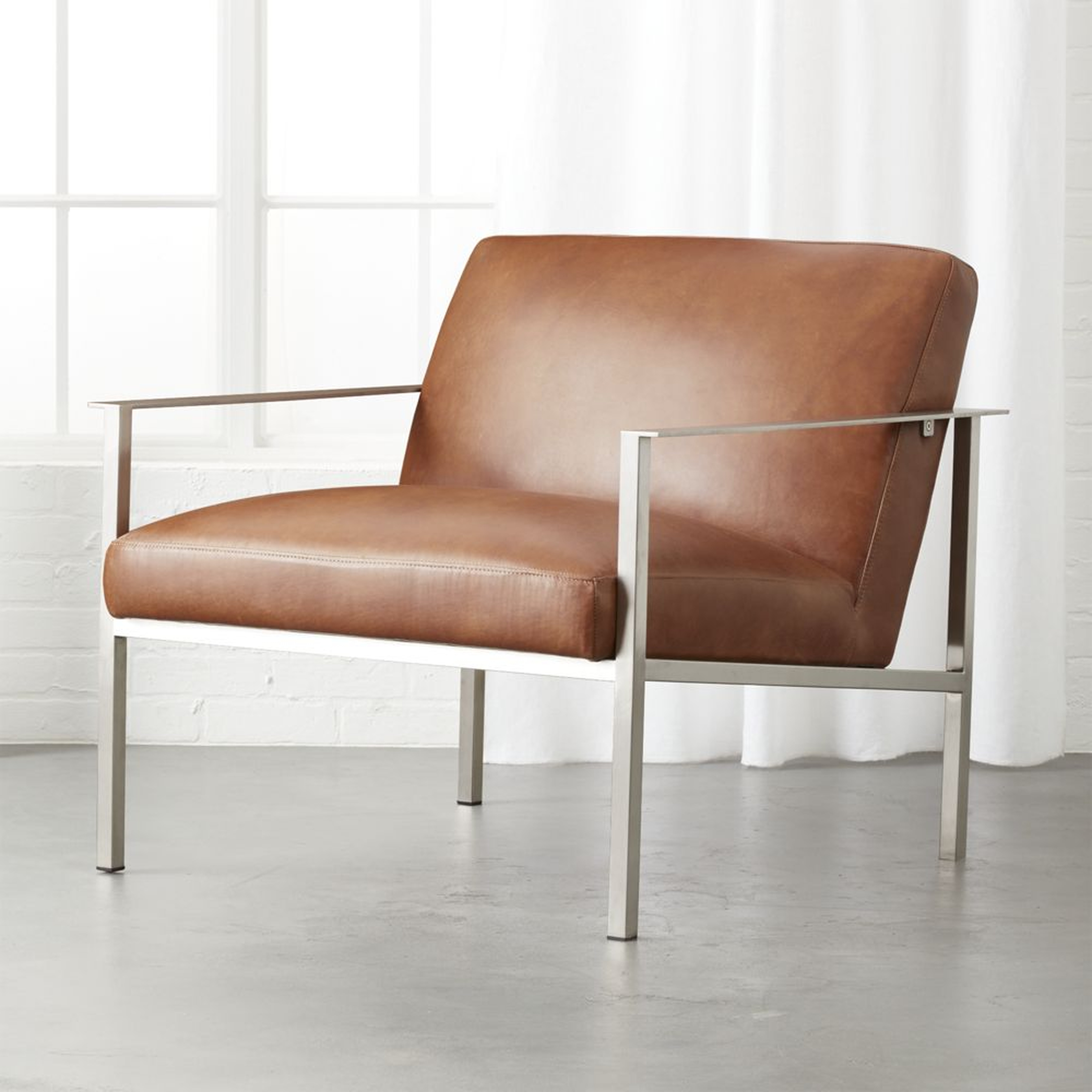 Cue Brown Leather Lounge Chair - CB2