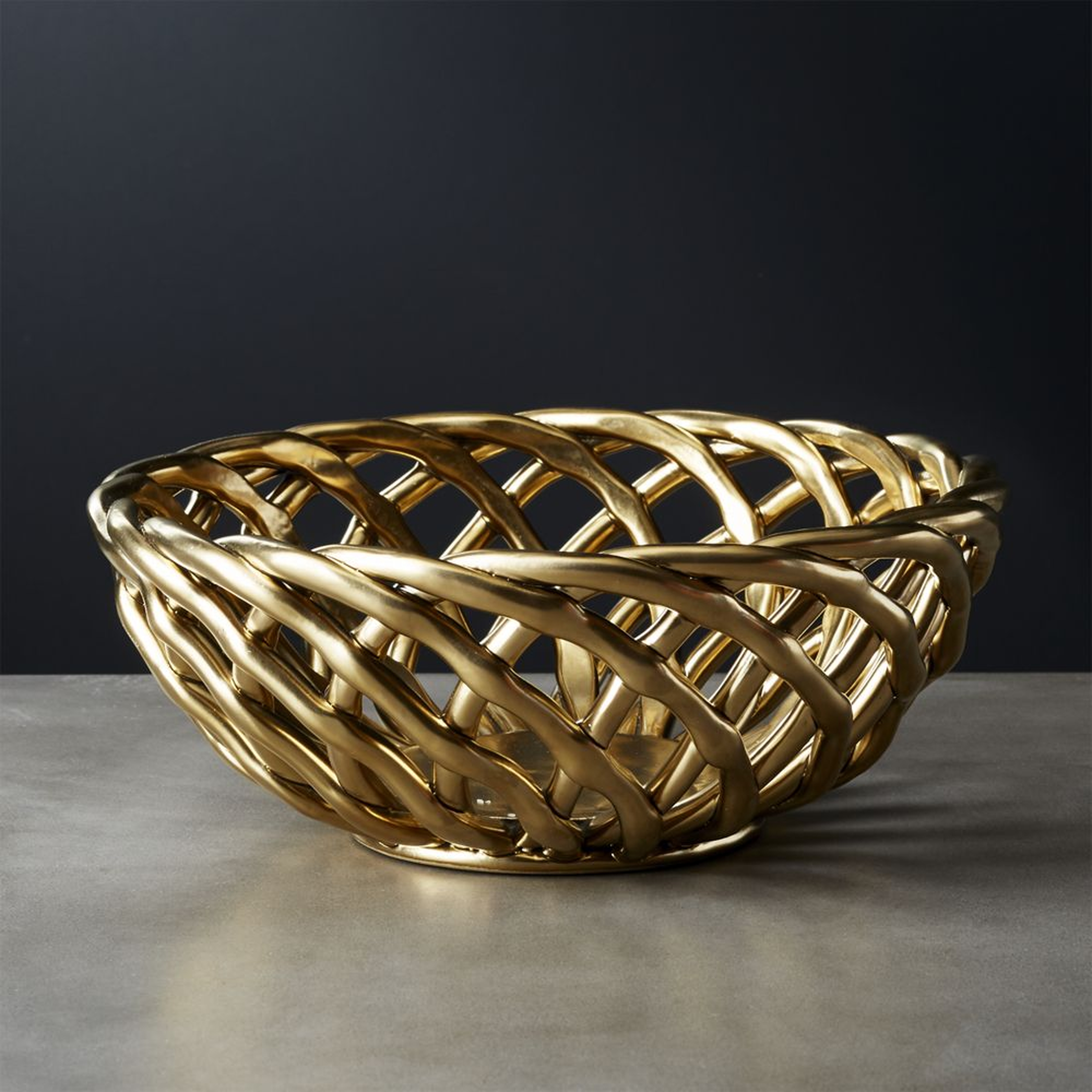 Weft Matte Gold Decorative Bowl - CB2