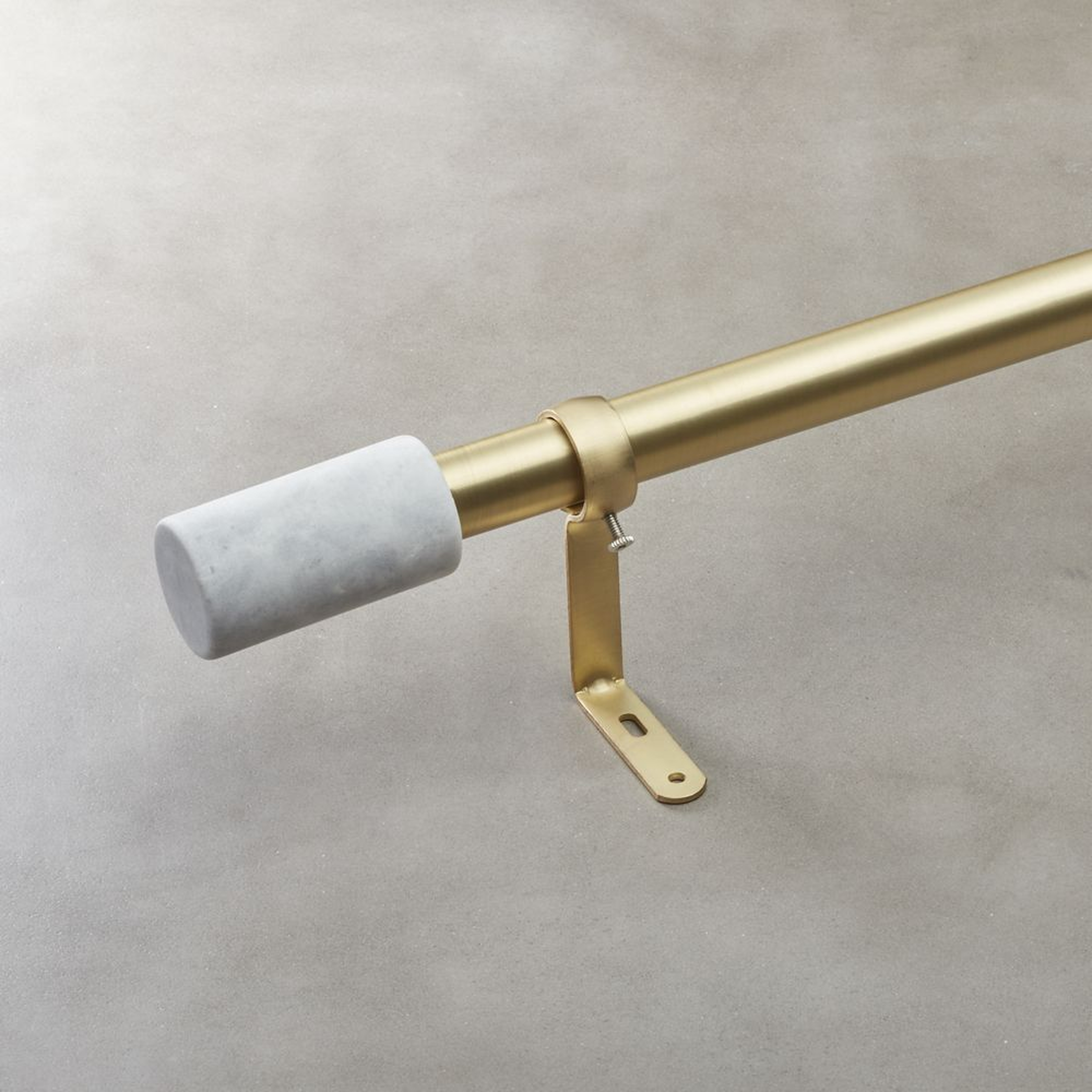 Brass with White Marble Curtain Rod Set 48"-88"x1"dia. - CB2