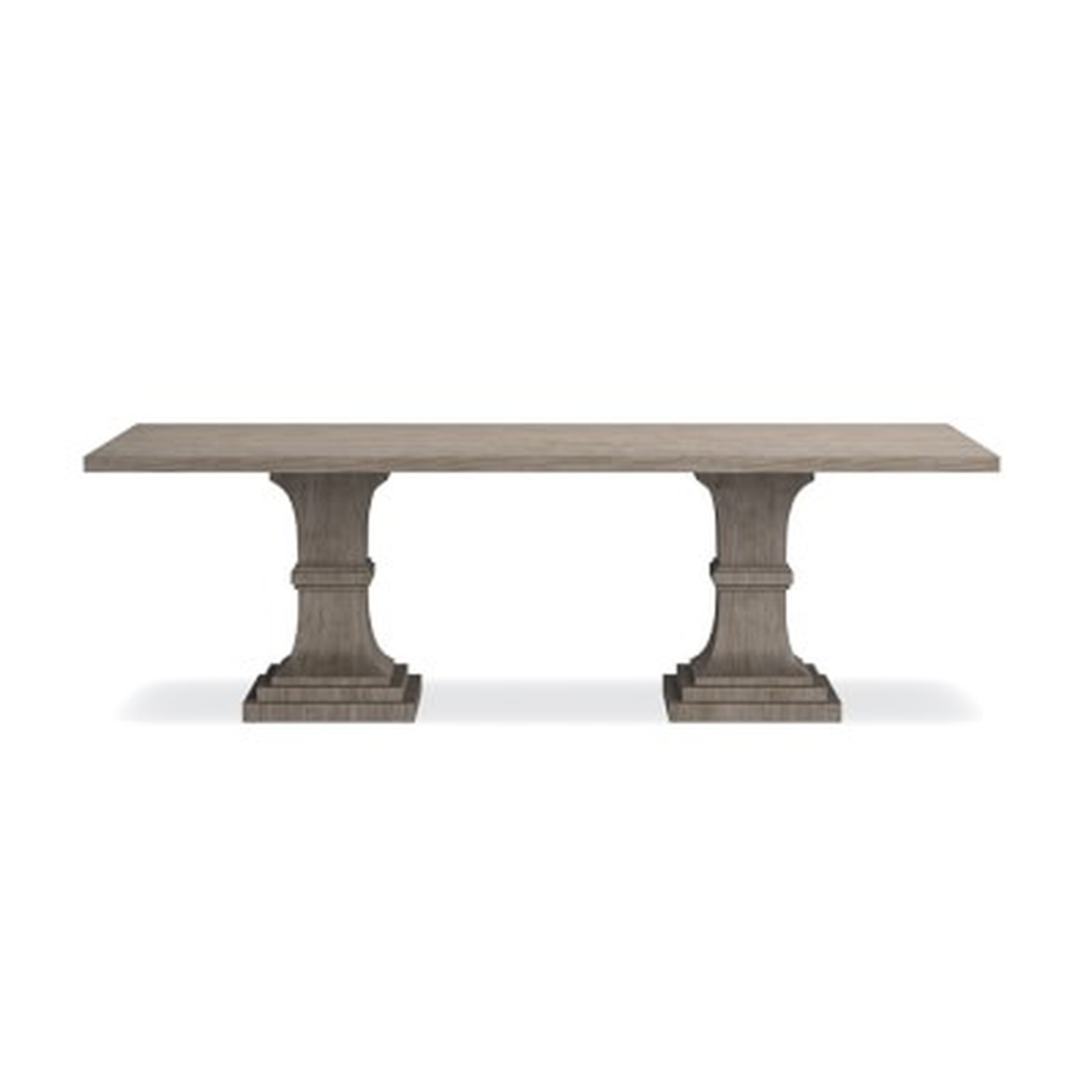 Double Pedestal Rectangular Dining Table, Grey - Williams Sonoma