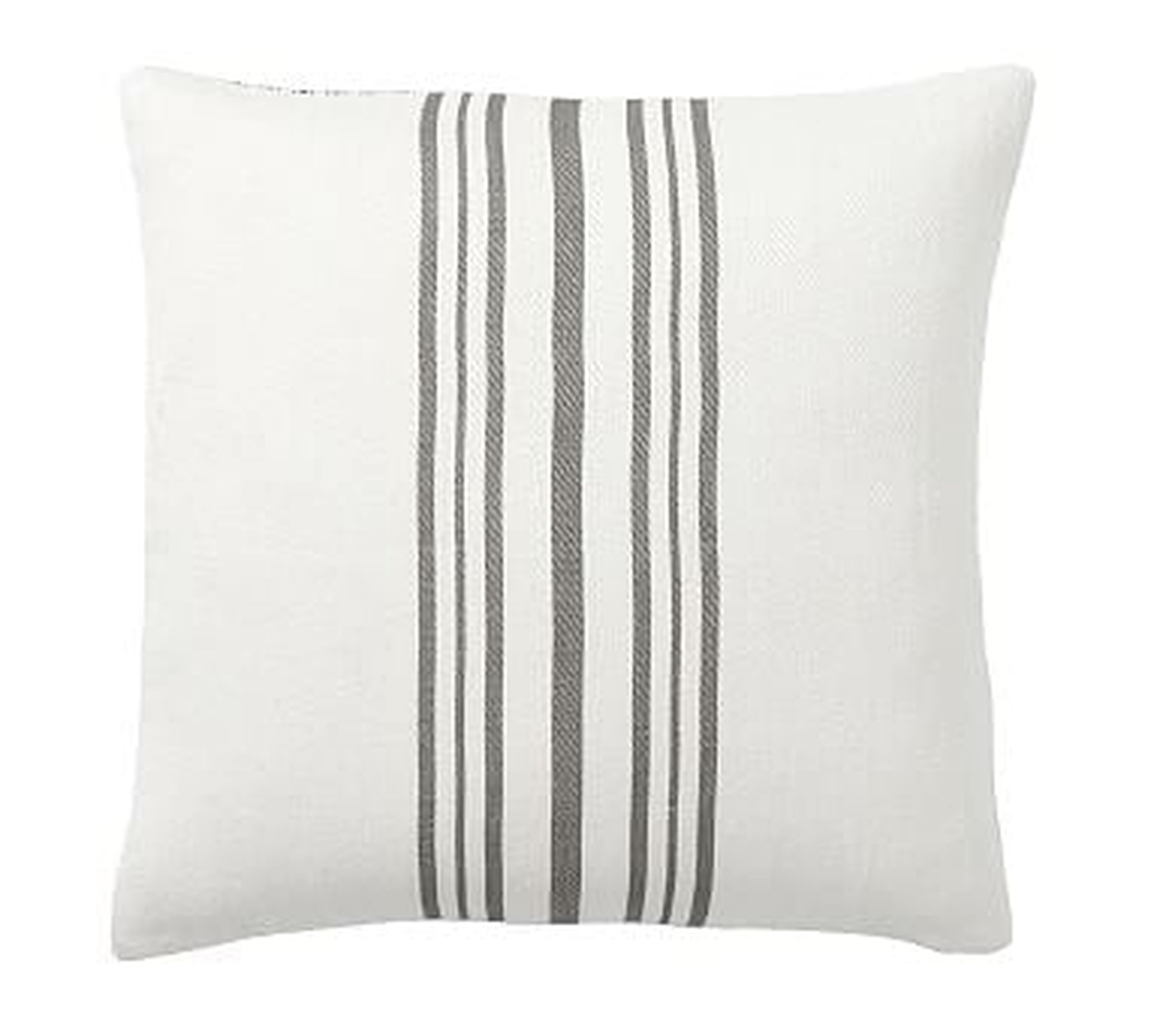 Culver Reversible Stripe Grainsack Pillow Cover, 20", Charcoal - Pottery Barn