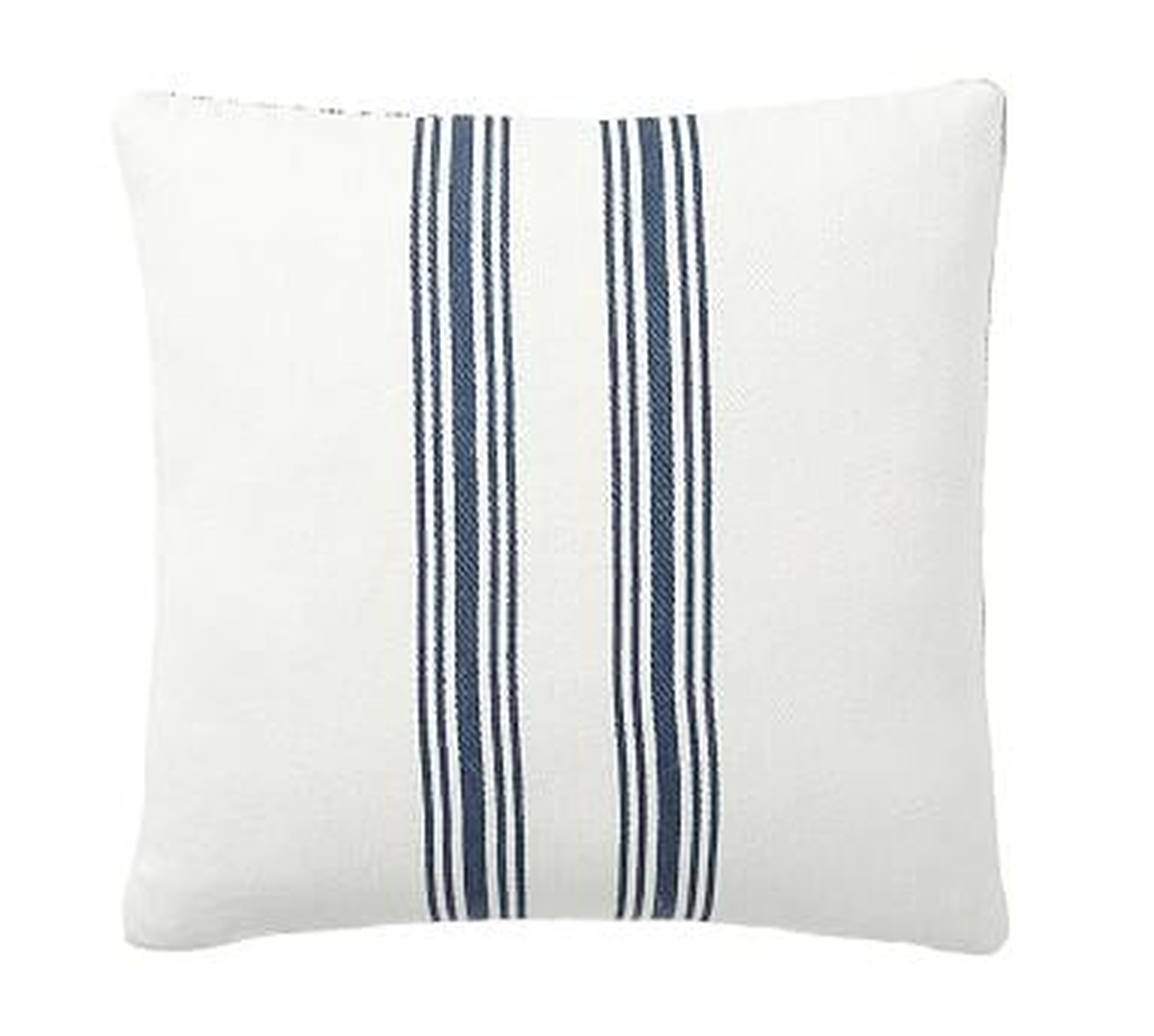 Culver Grainsack Striped Reversible Pillow Cover, Storm Blue, 20" x 20" - Pottery Barn