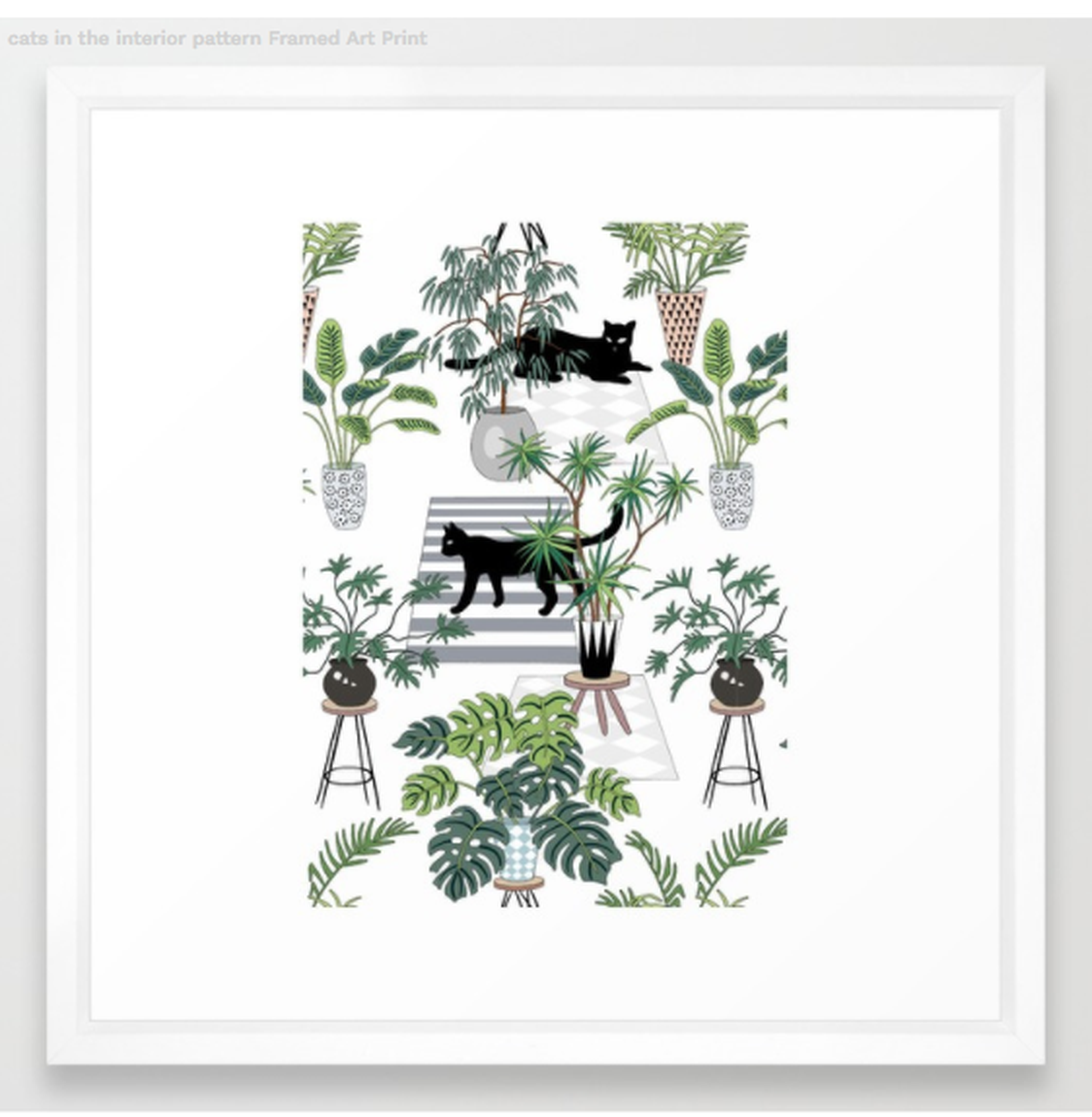 cats in the interior pattern - Society6