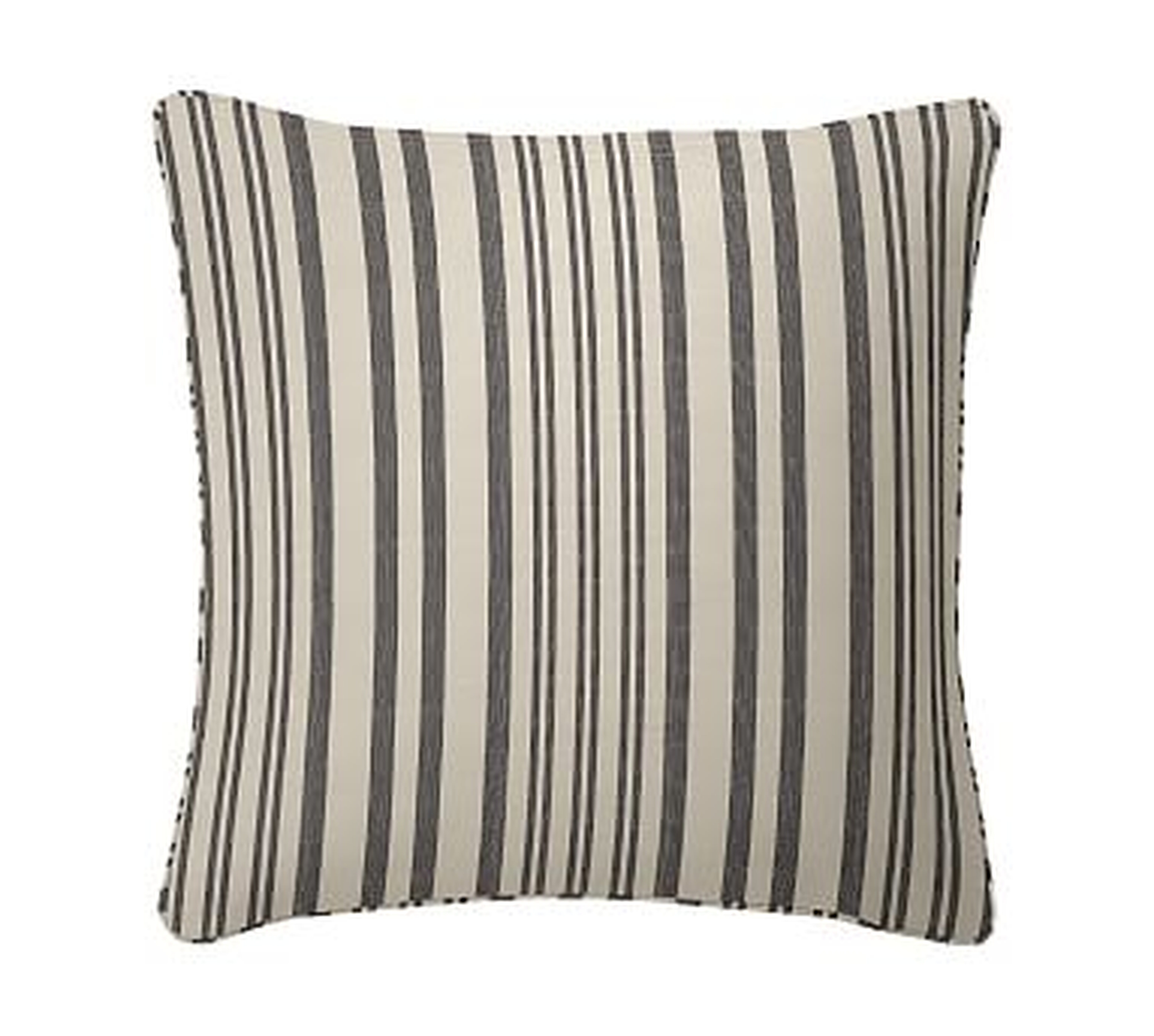 Antique Striped Print Pillow Cover, 20", Gray - Pottery Barn