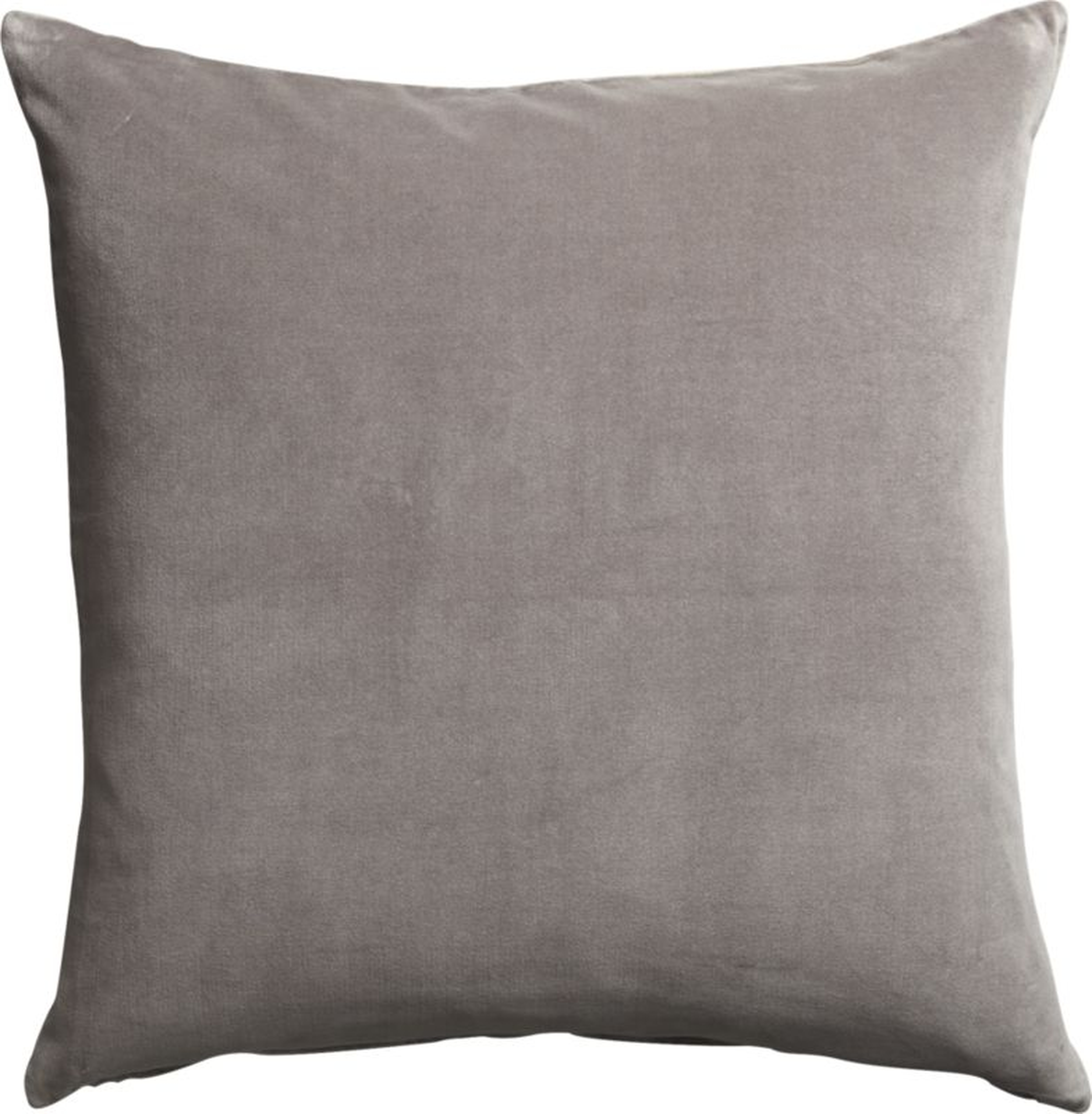"23"" leisure grey pillow with feather-down insert" - CB2