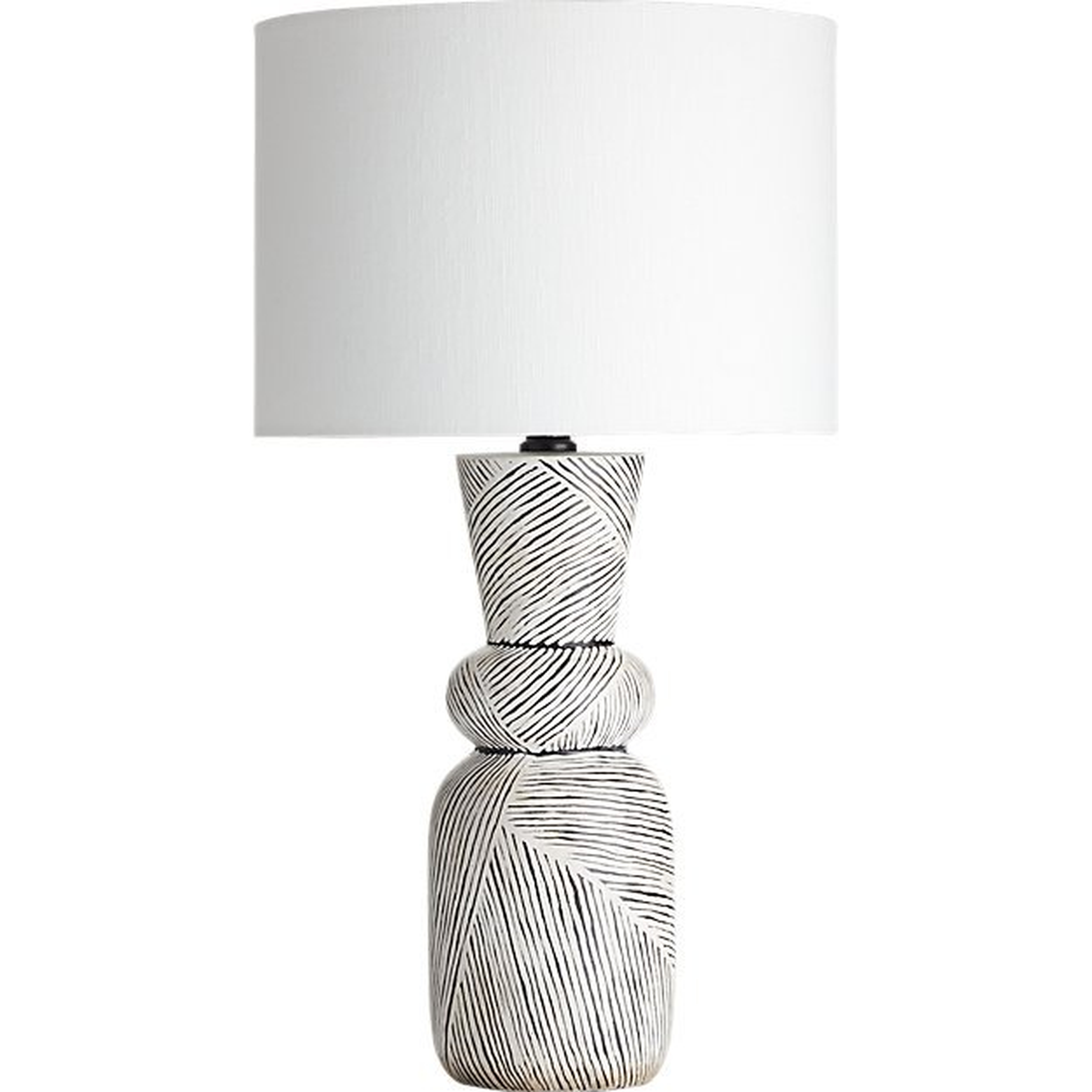Ziggy Black and White Striped Table Lamp - CB2