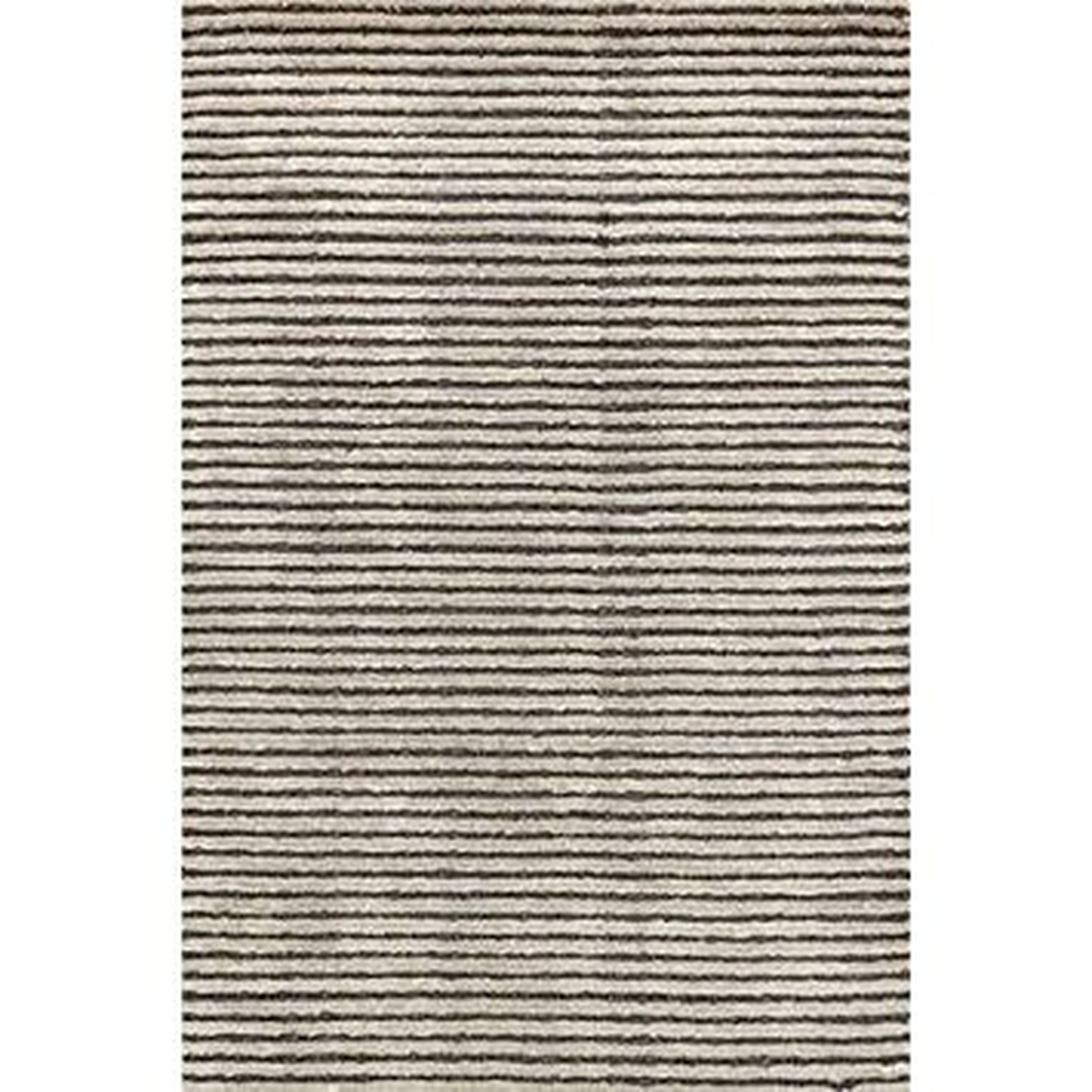 Cut Stripe Grey Hand Knotted Rug - 9x12 - Dash and Albert