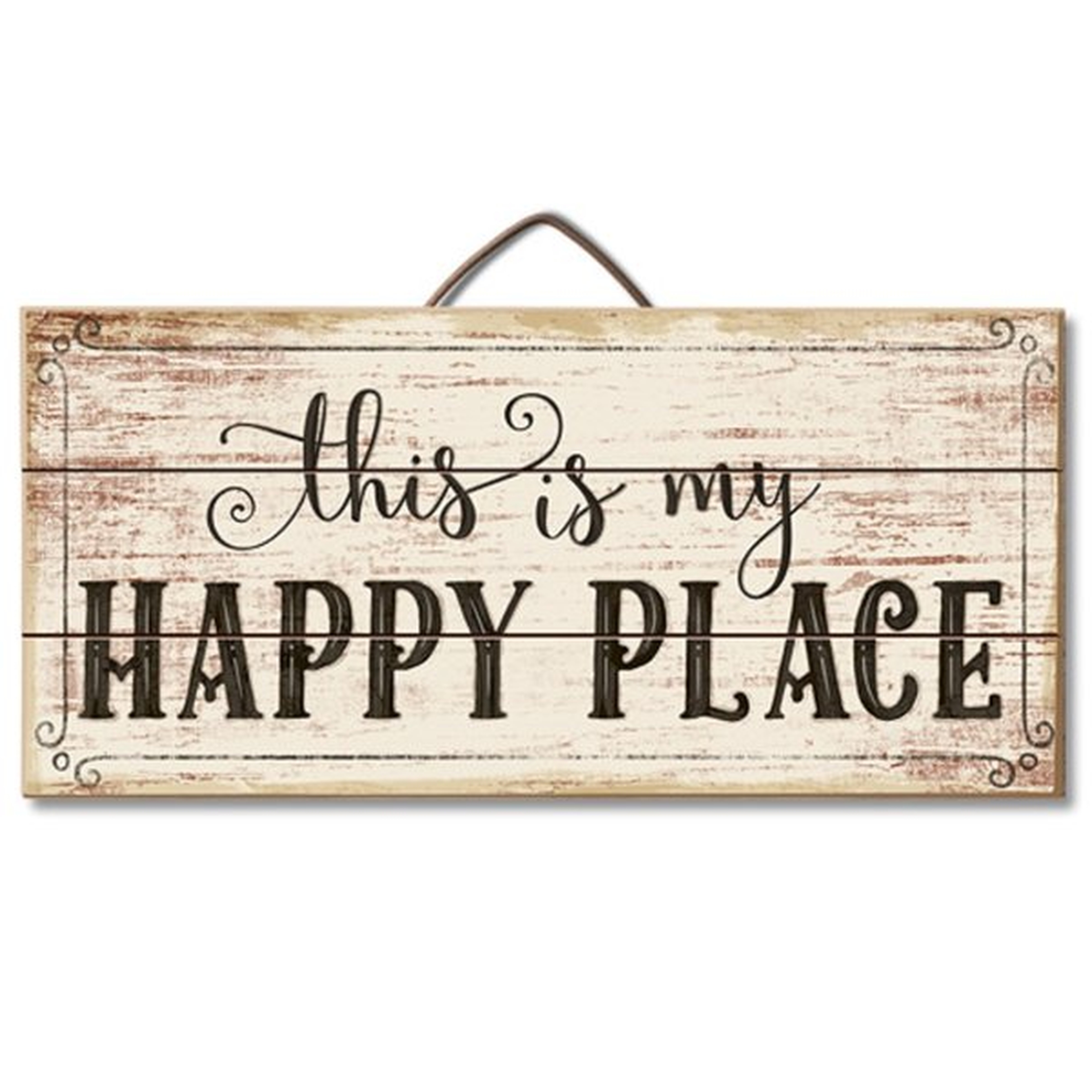 This Is My Happy Place Horizontal Pallet Wood Sign Wall Décor - Wayfair